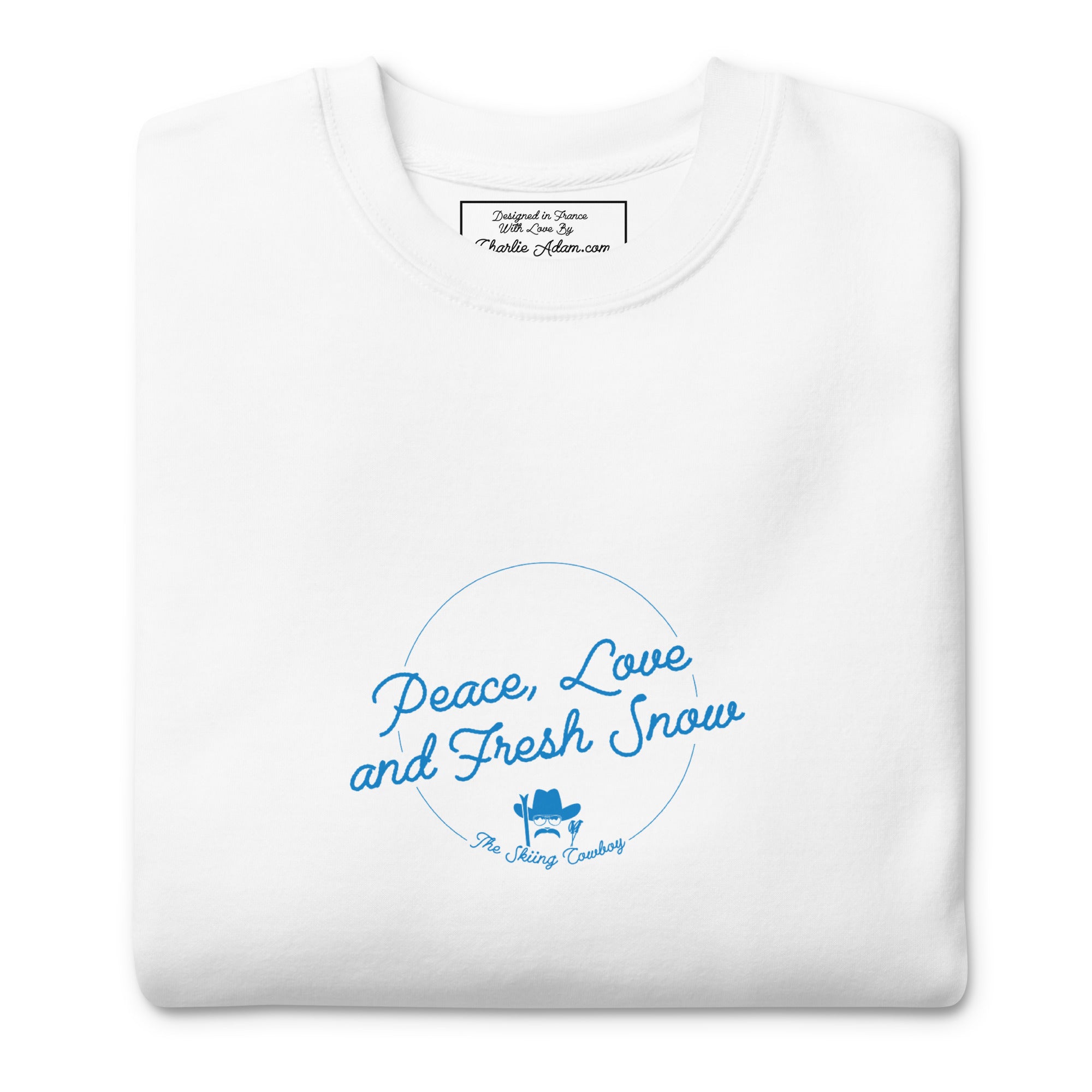 Unisex Premium Sweatshirt Peace, Love and Fresh Snow