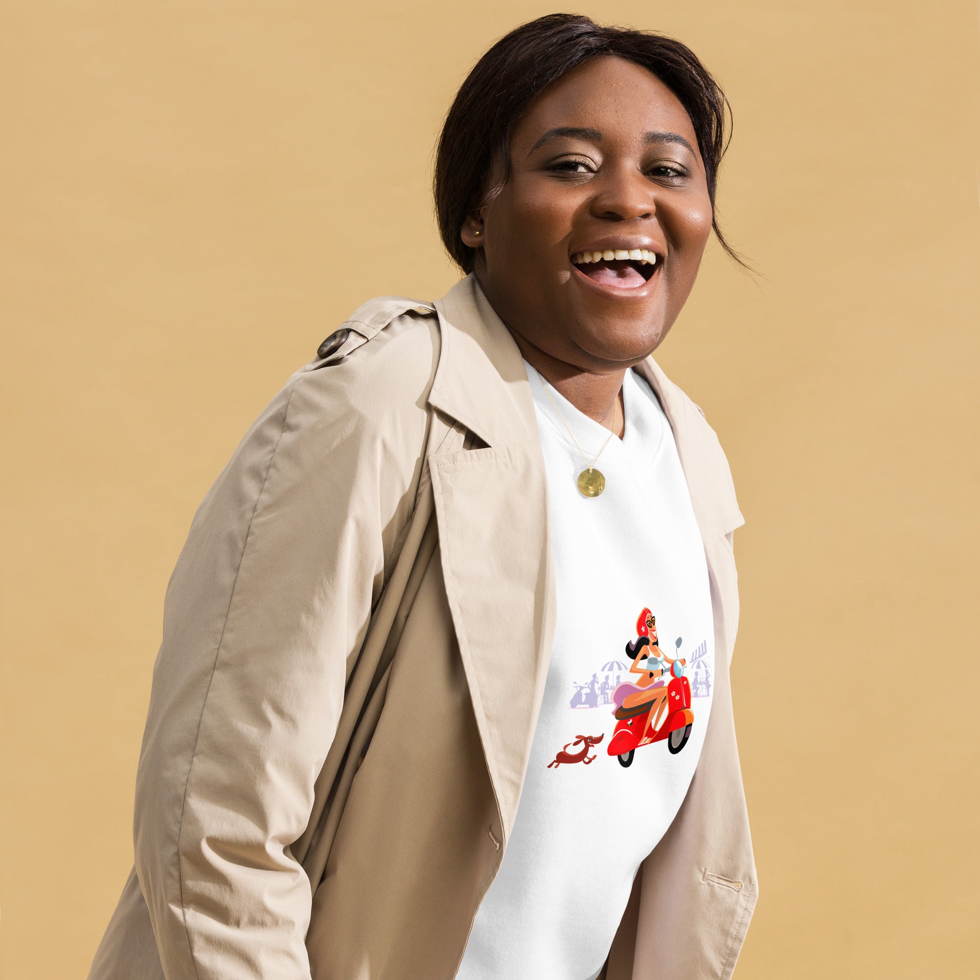 Sweatshirt premium unisexe Vespa Girl in St Tropez