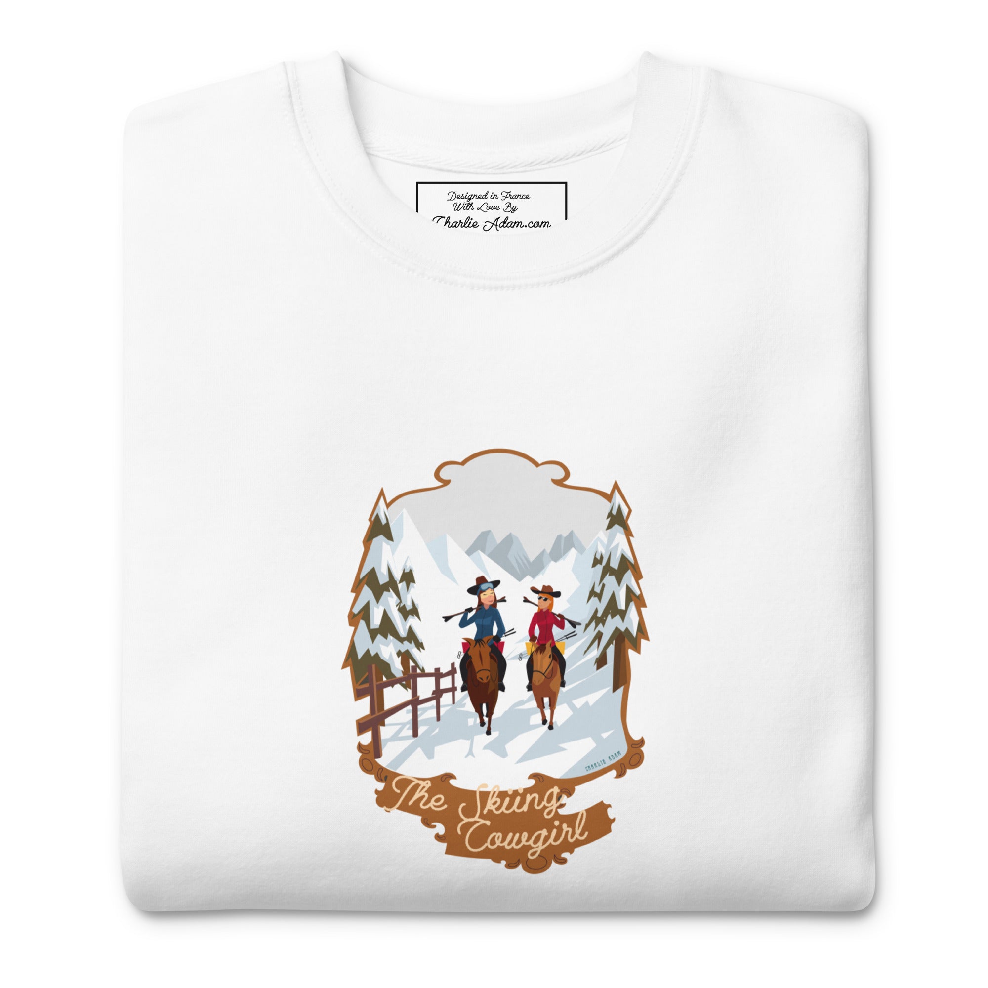 Sweatshirt premium unisexe The Skiing Cowgirl