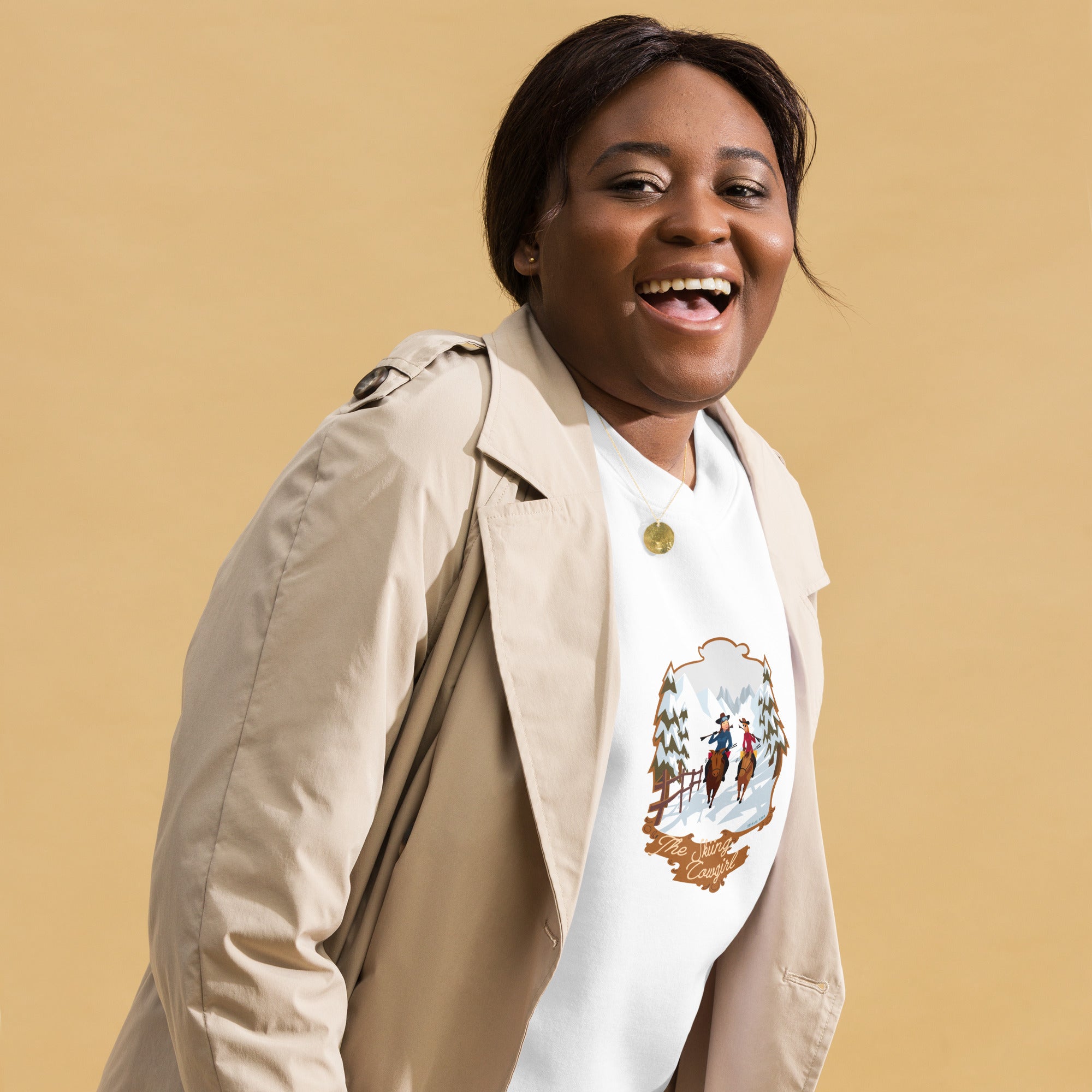 Sweatshirt premium unisexe The Skiing Cowgirl