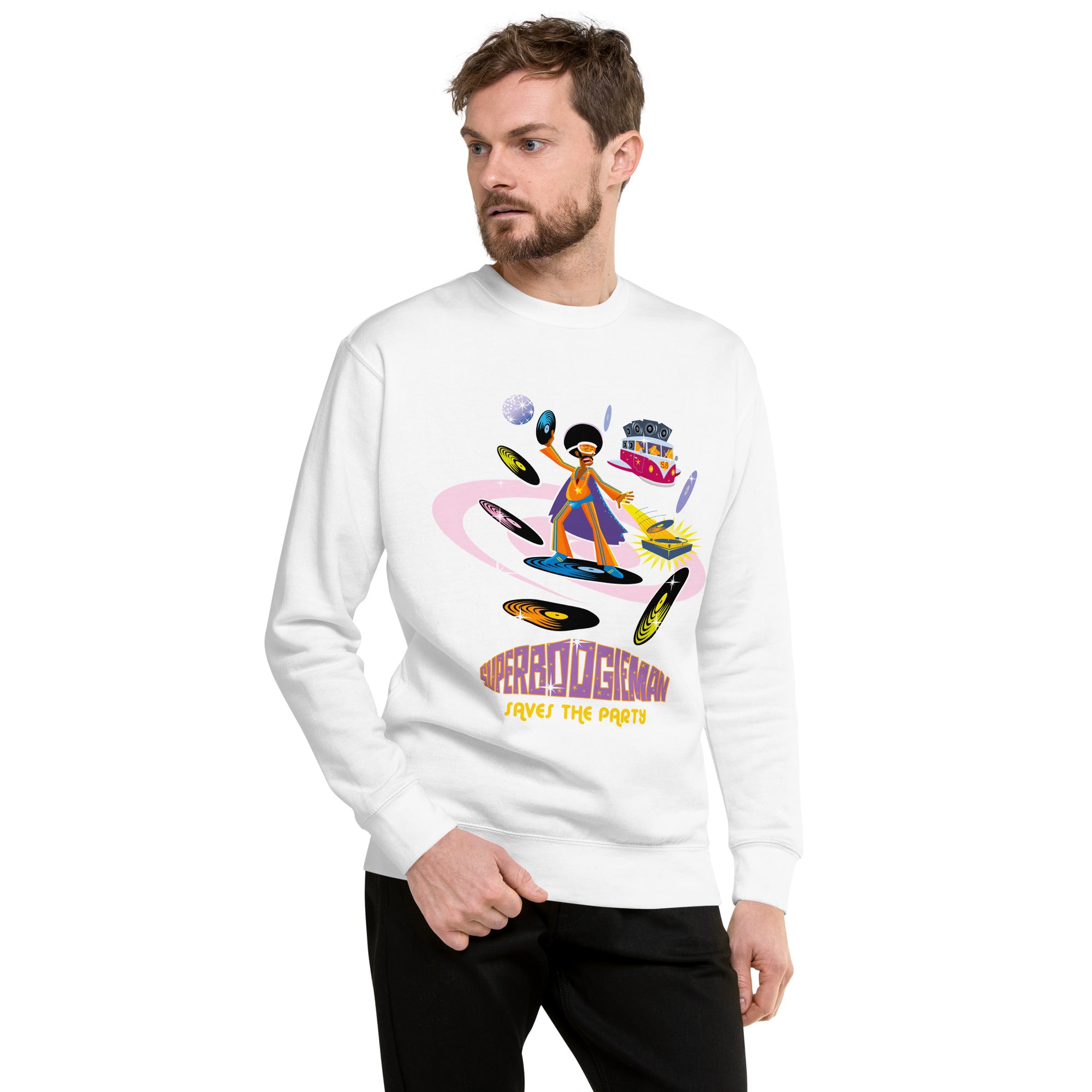 Unisex Premium Sweatshirt Superboogieman Saves the Party