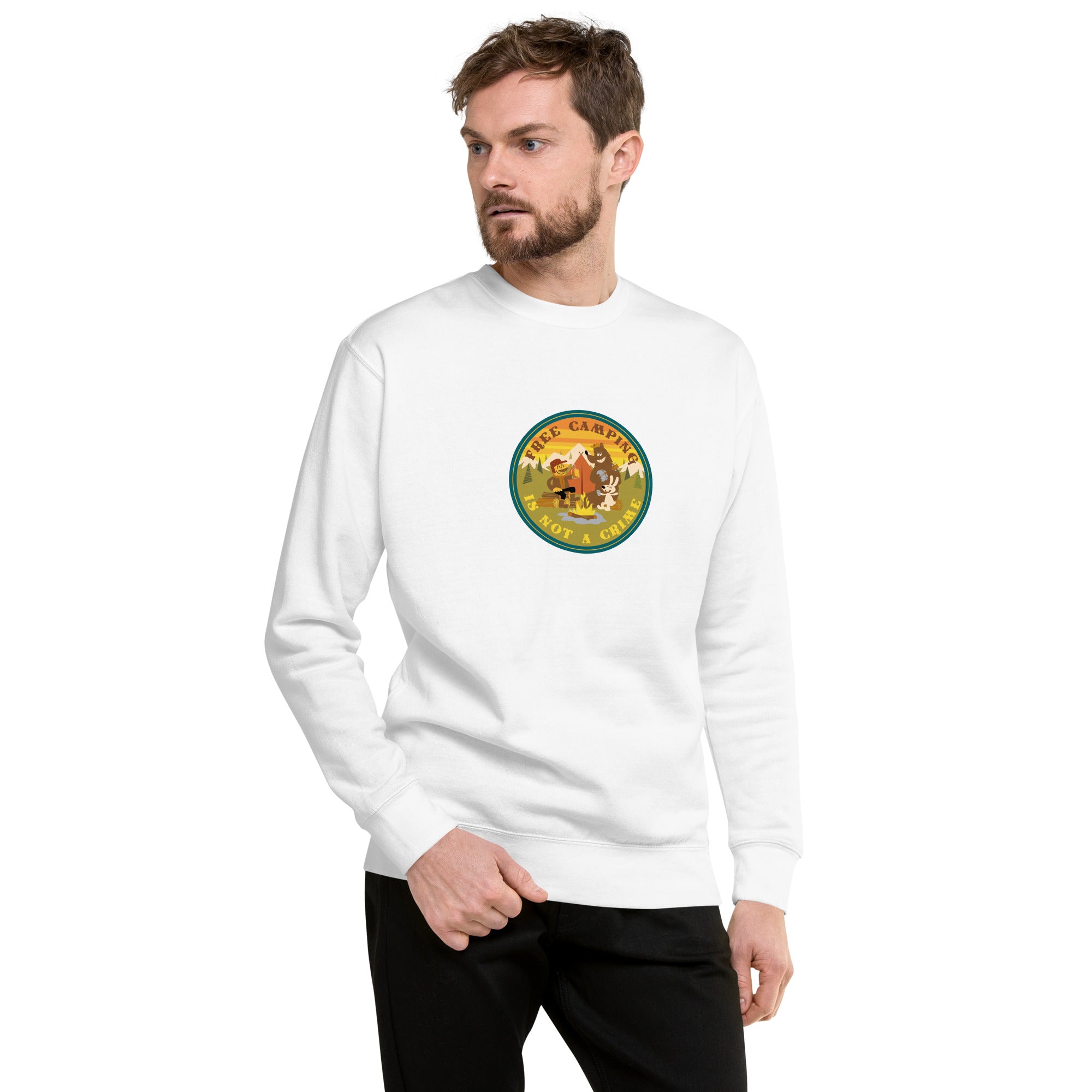 Unisex Premium Sweatshirt Free camping is not a crime