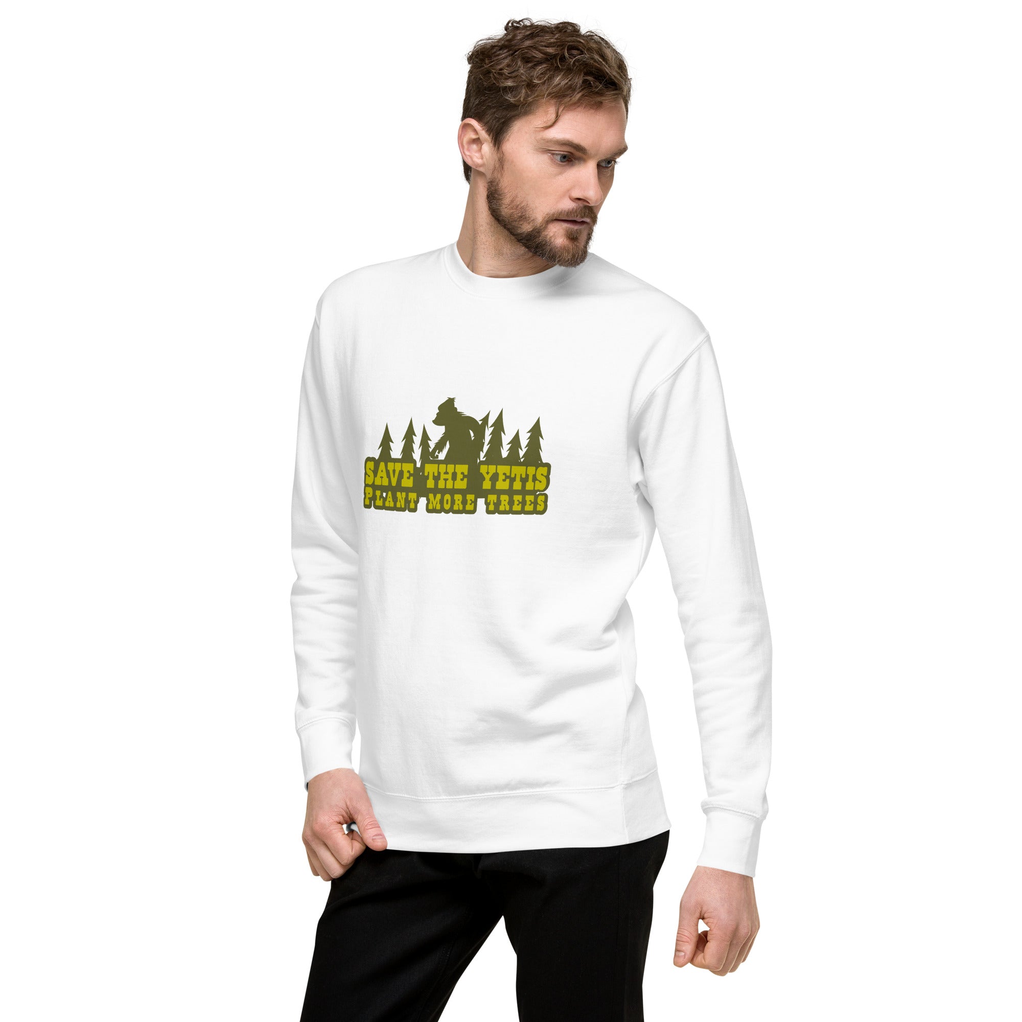 Sweatshirt premium unisexe Save the Yetis, Plant more Trees