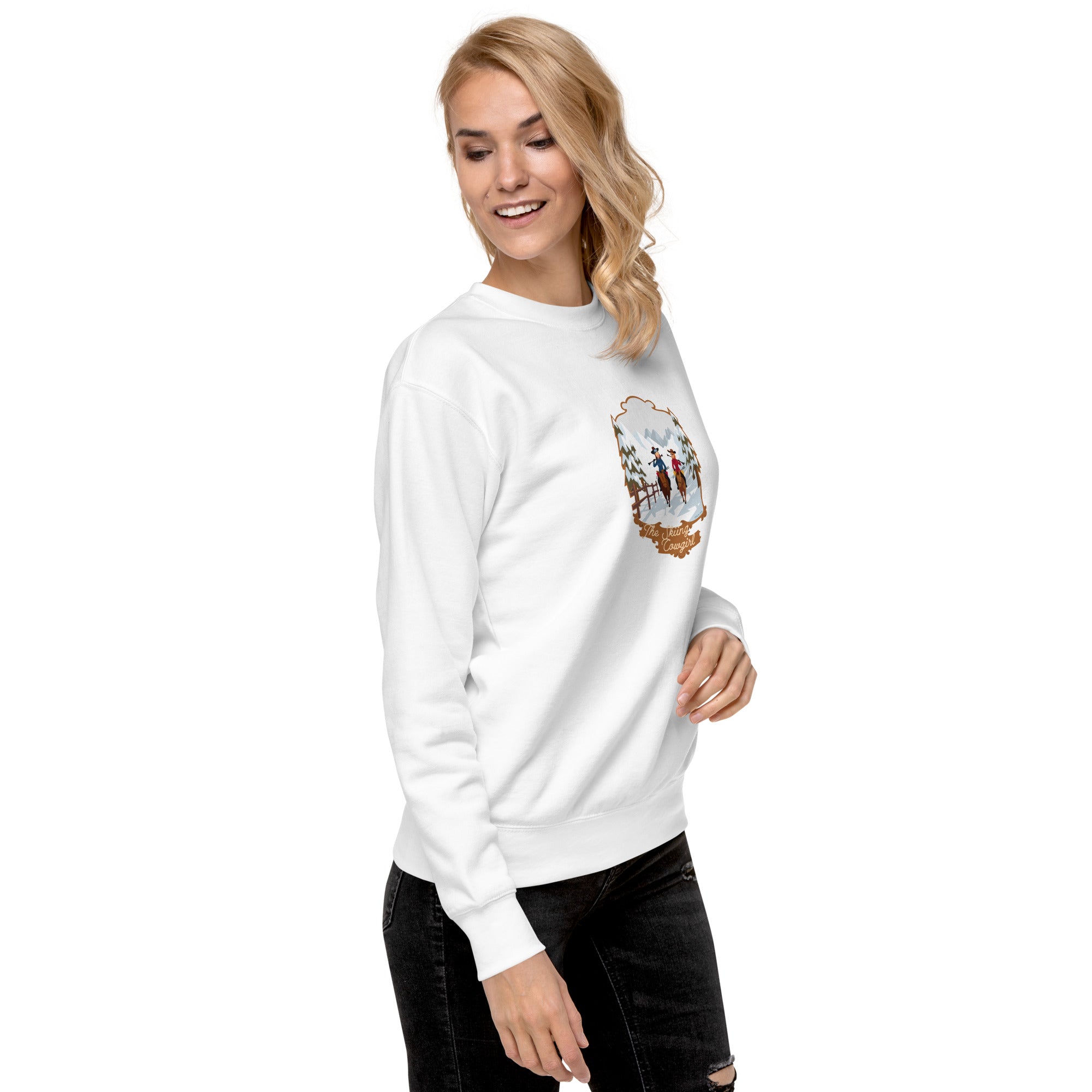 Sweatshirt premium unisexe The Skiing Cowgirl
