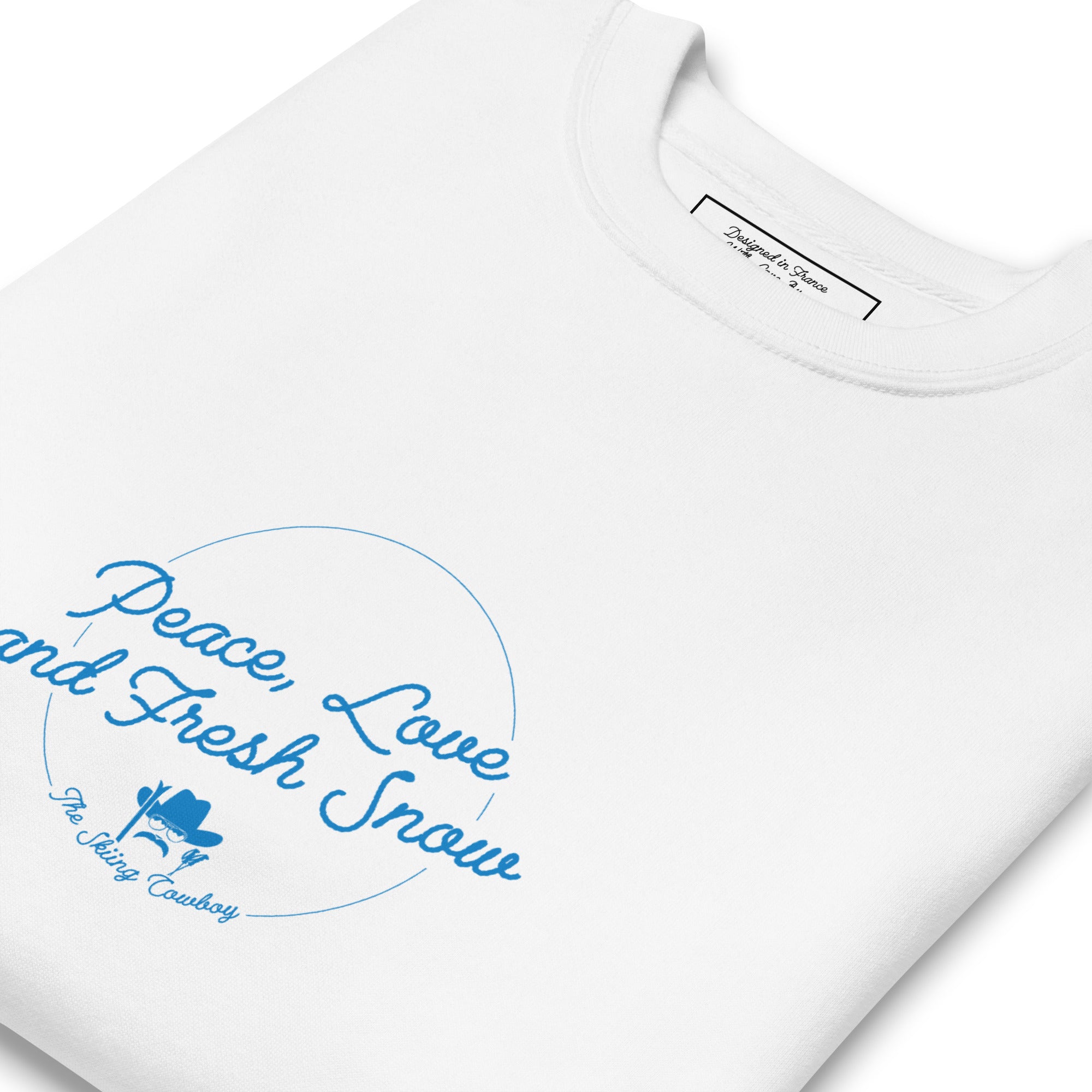 Unisex Premium Sweatshirt Peace, Love and Fresh Snow