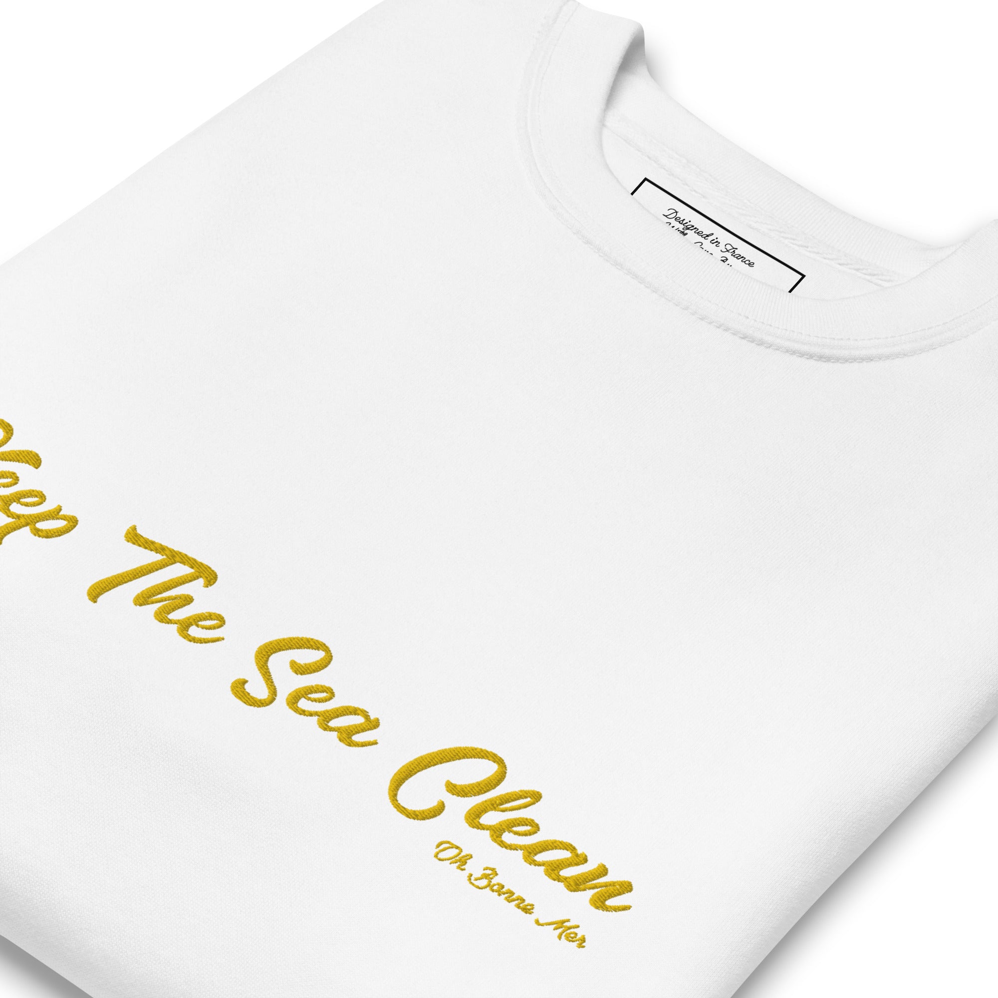 Unisex Premium Sweatshirt Keep The Sea Clean large embroidered pattern