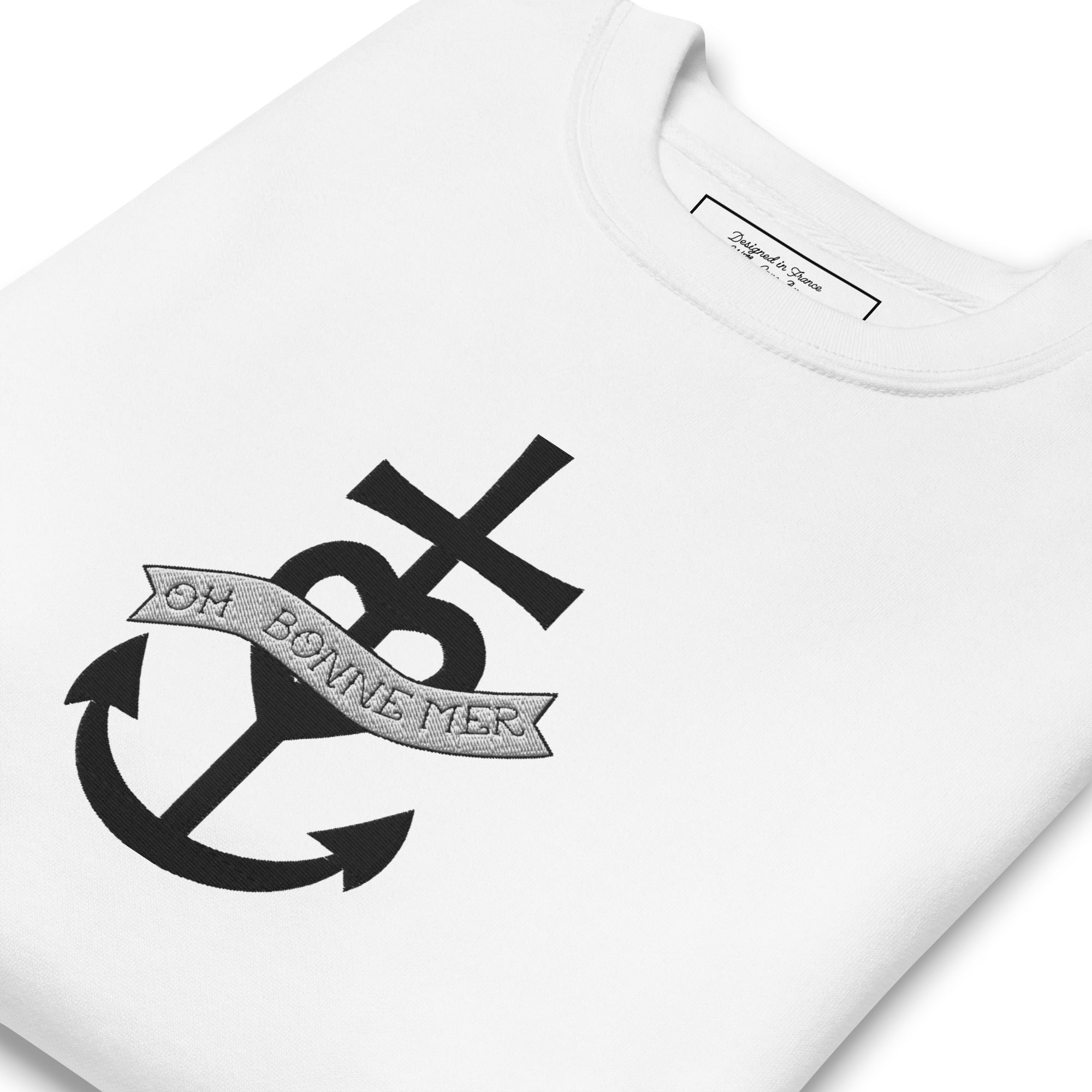 Sweatshirt premium unisexe Oh Bonne Mer 1 grand motif brodé