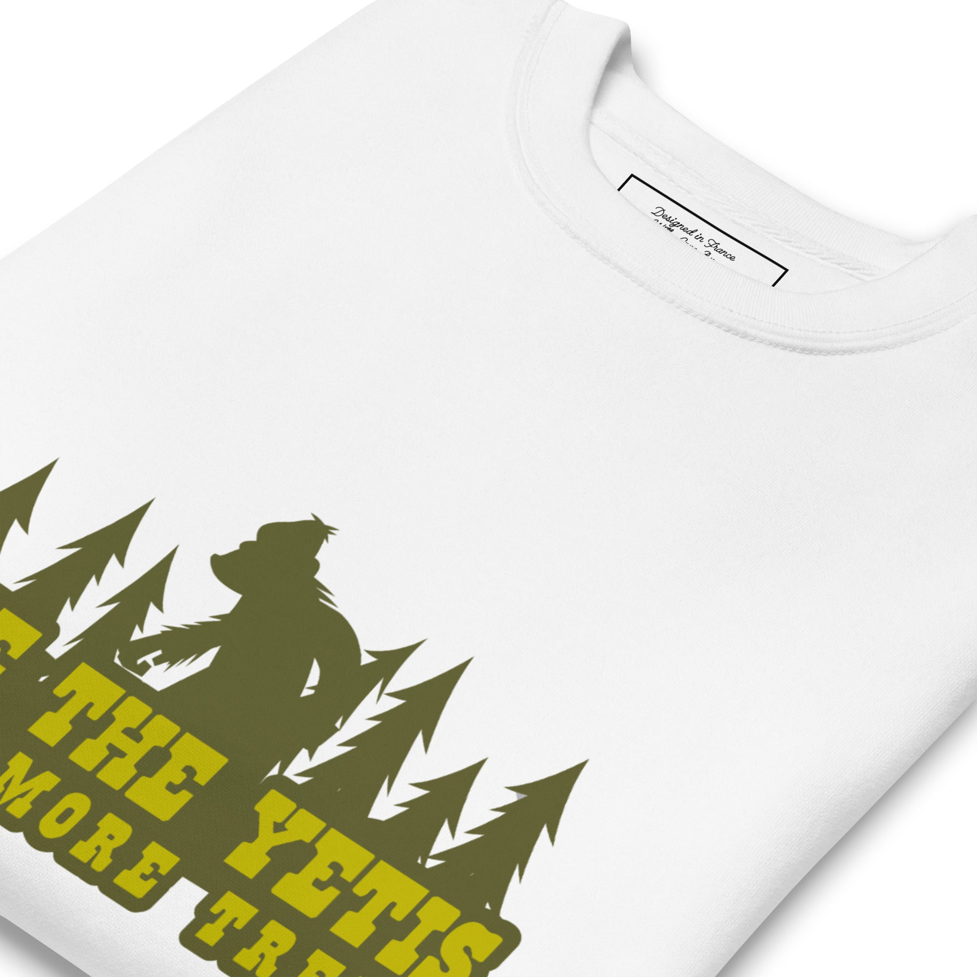 Unisex Premium Sweatshirt Save the Yetis, Plant more Trees