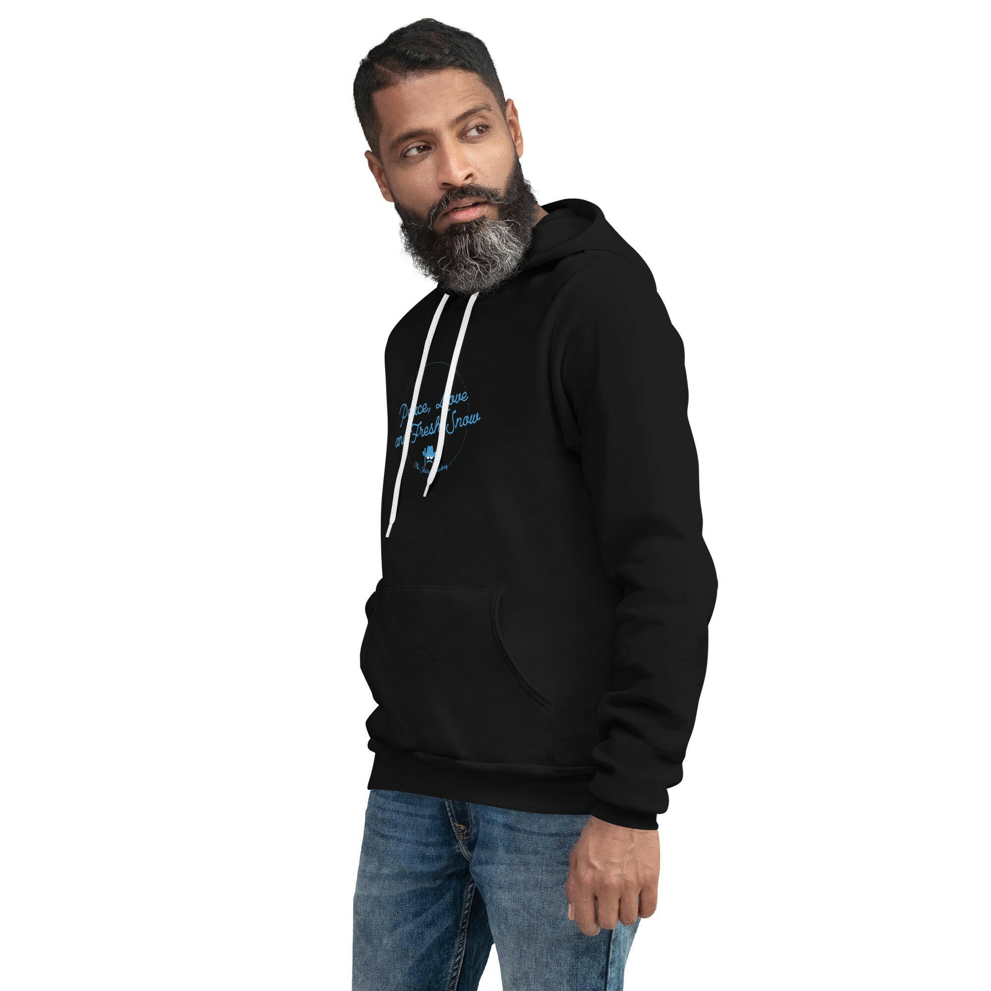 Unisex hoodie Peace, Love and Fresh Snow