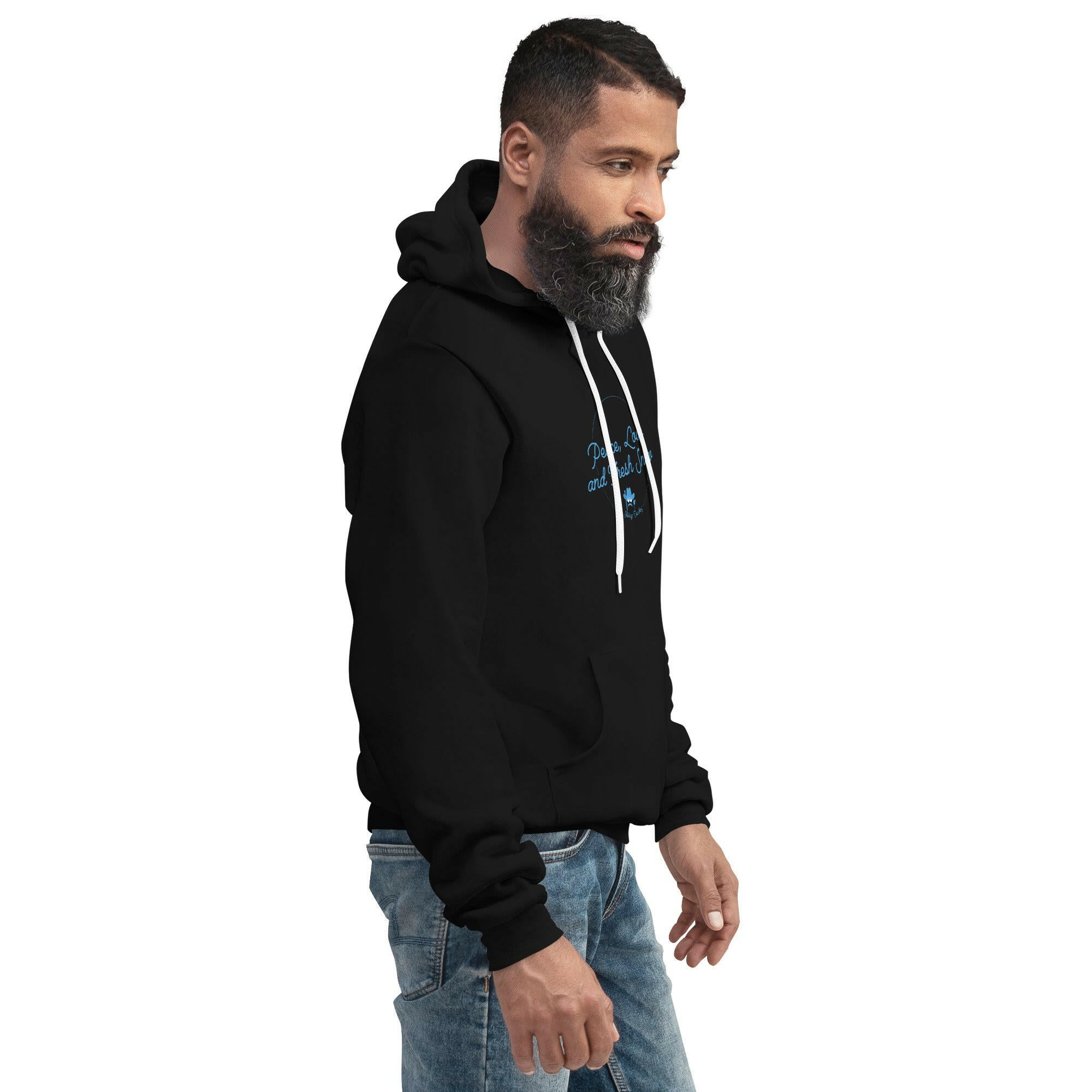 Unisex hoodie Peace, Love and Fresh Snow