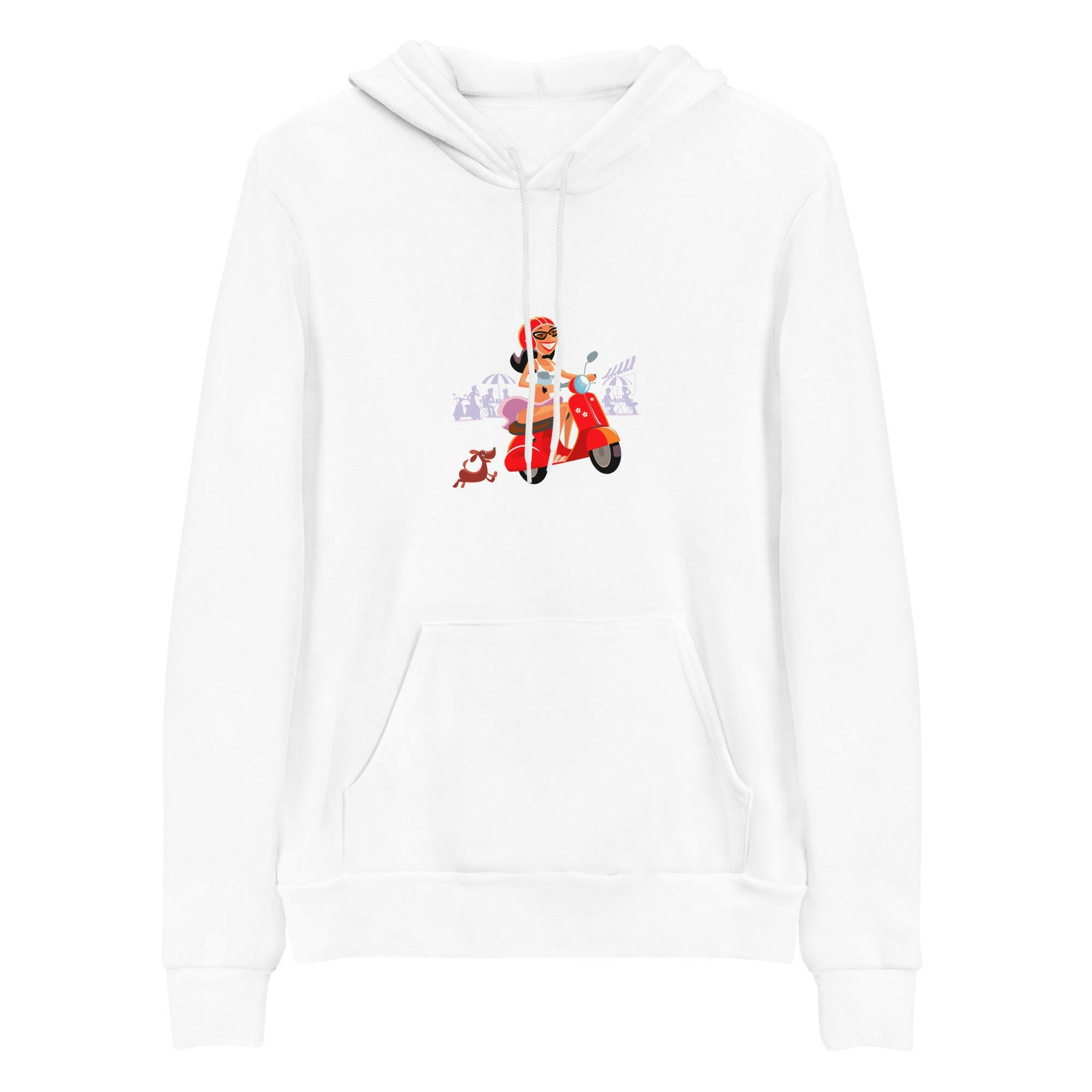Sweat à capuche unisexe doublé polaire Vespa Girl in St Tropez