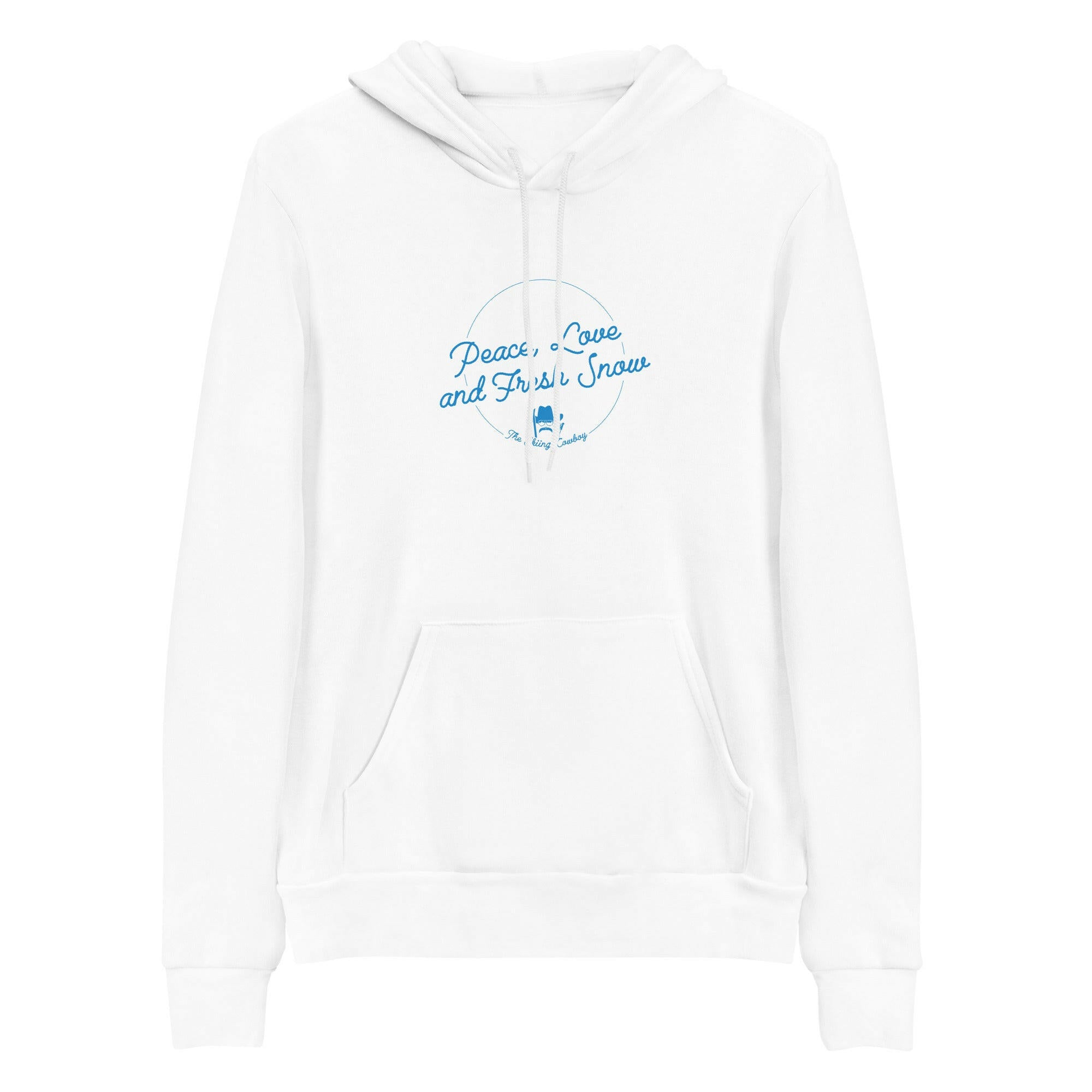 Unisex hoodie Peace, Love and Fresh Snow