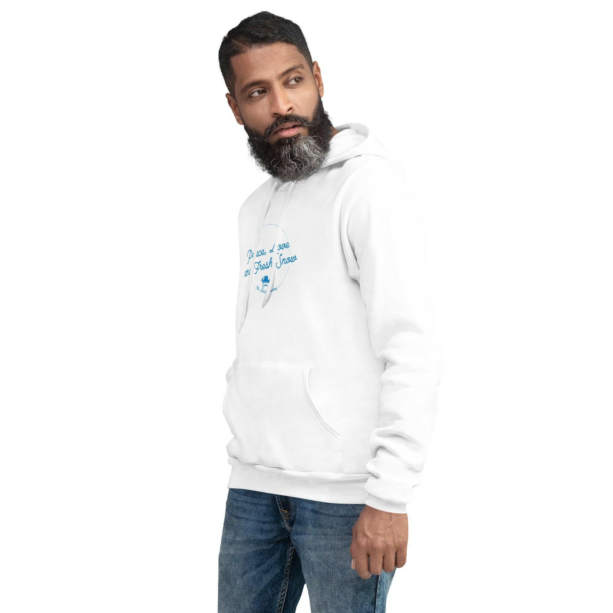 Unisex hoodie Peace, Love and Fresh Snow