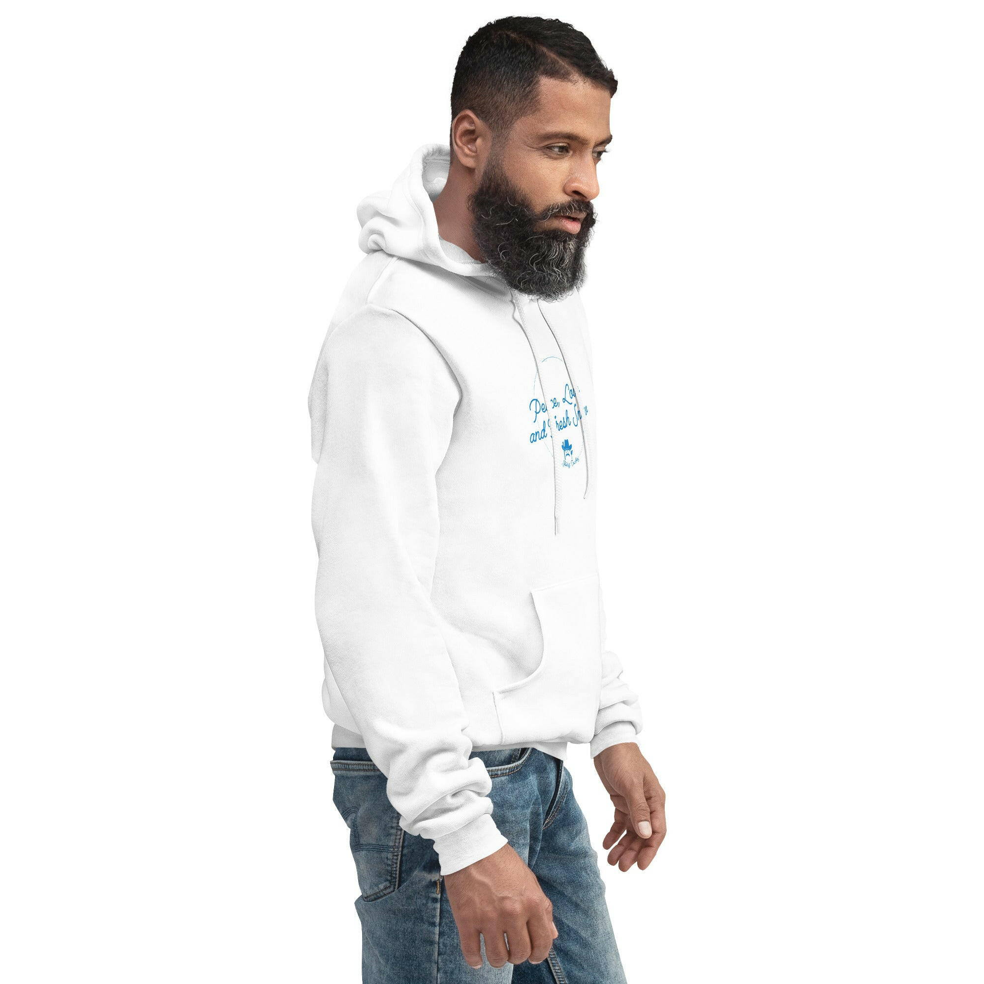 Unisex hoodie Peace, Love and Fresh Snow