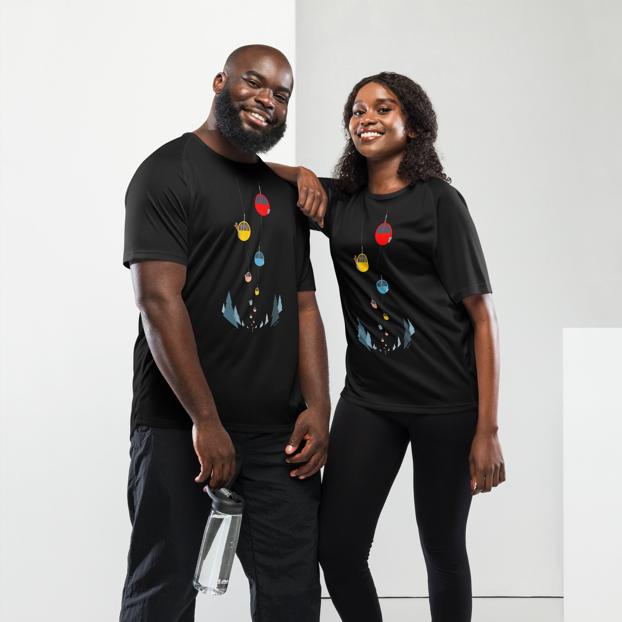 T-shirts de sport respirant Gondolas in the mist