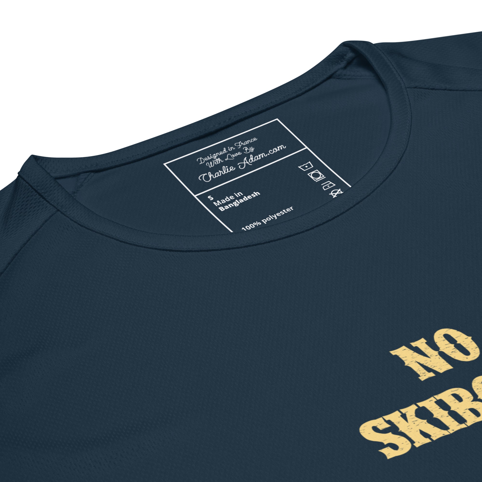 T-shirts de sport respirant No Skiboots on Dancefloor sur fond sombre