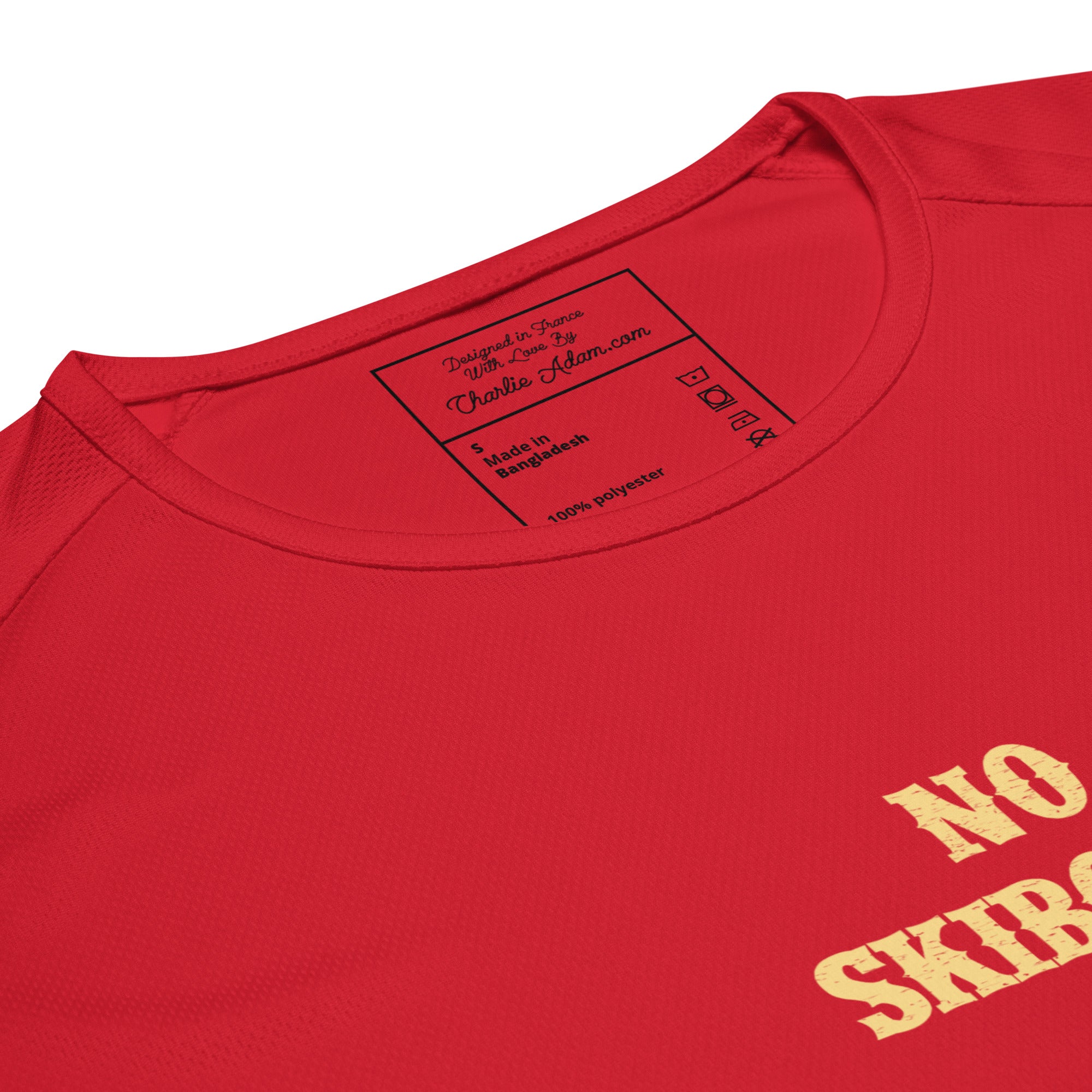 T-shirts de sport respirant No Skiboots on Dancefloor sur fond sombre