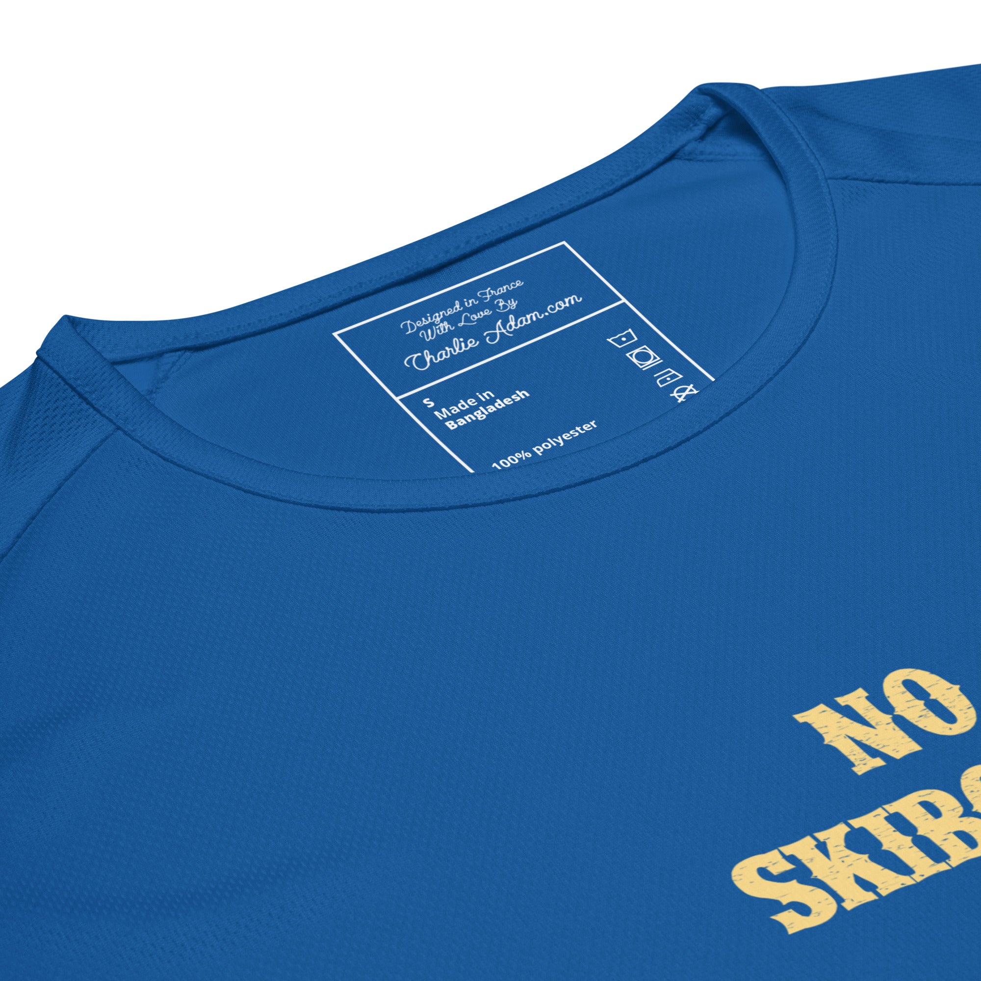 T-shirts de sport respirant No Skiboots on Dancefloor sur fond sombre