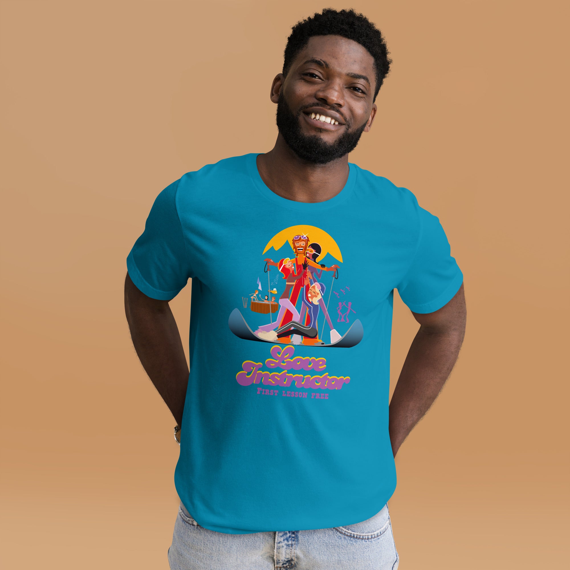T-shirt en coton unisexe Love instructor First lesson free sur couleurs vives