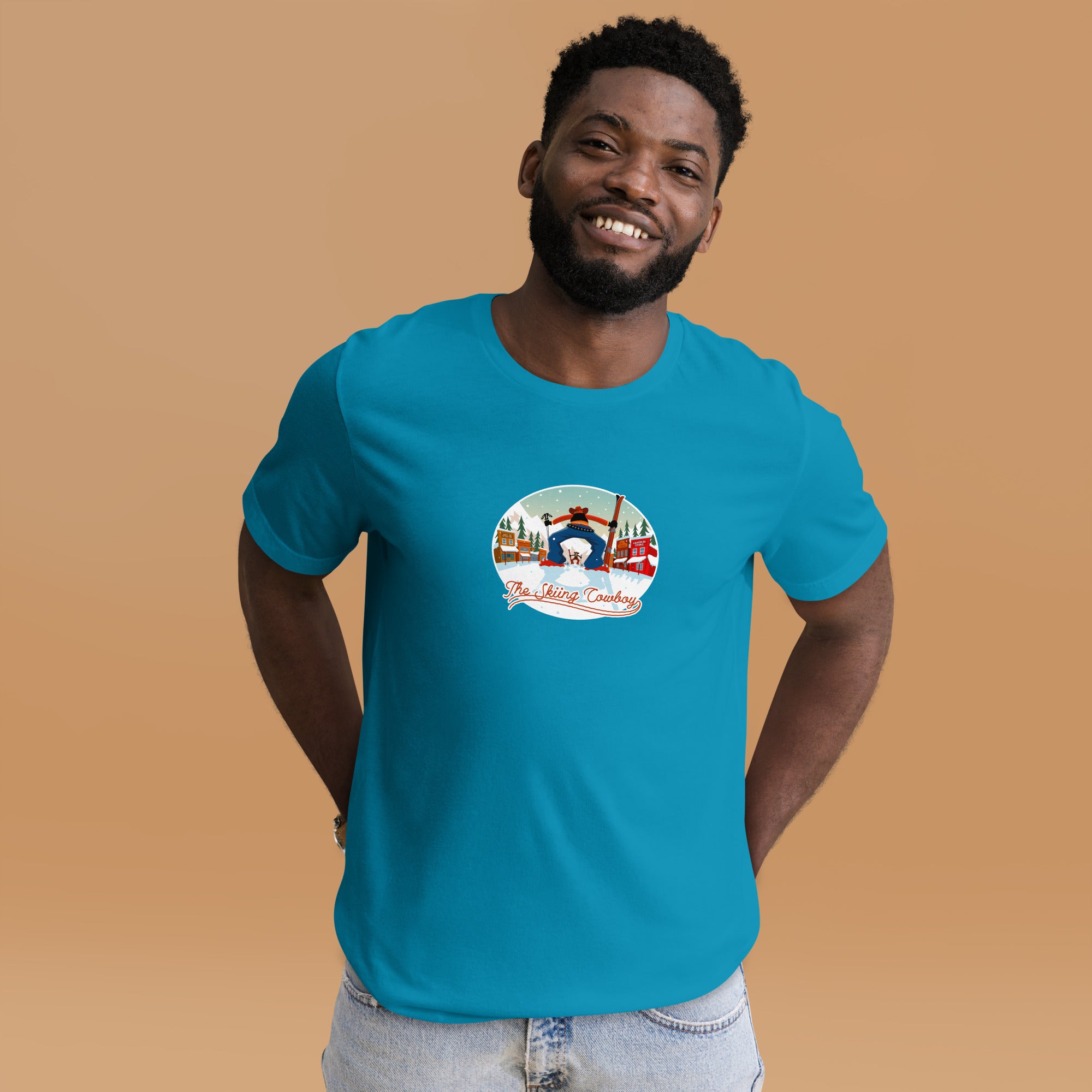 T-shirt en coton unisexe Ski Fight at OK Corral sur couleurs vives