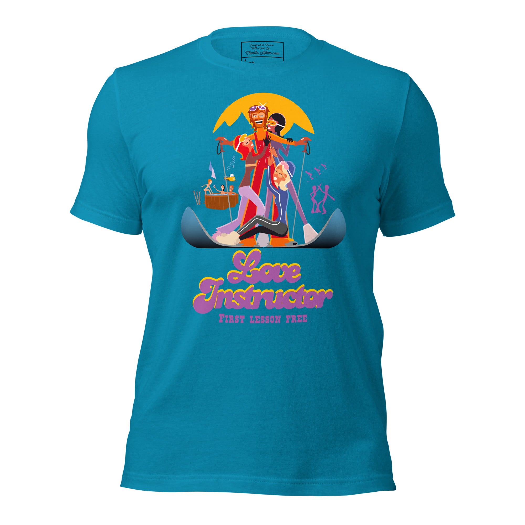T-shirt en coton unisexe Love instructor First lesson free sur couleurs vives