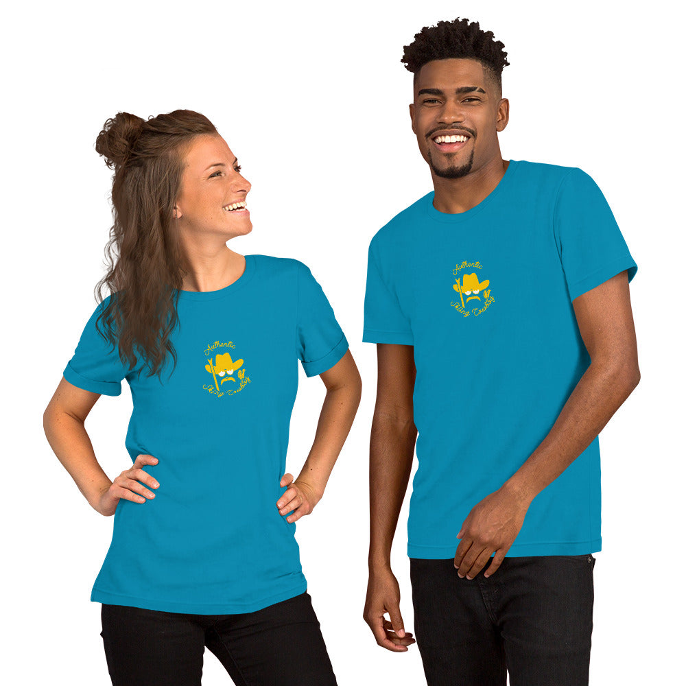 Unisex t-shirt Authentic Skiing Cowboy on bright colors