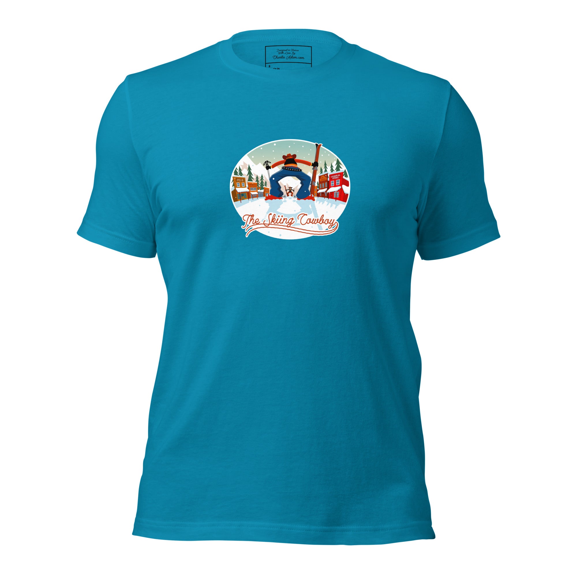 T-shirt en coton unisexe Ski Fight at OK Corral sur couleurs vives