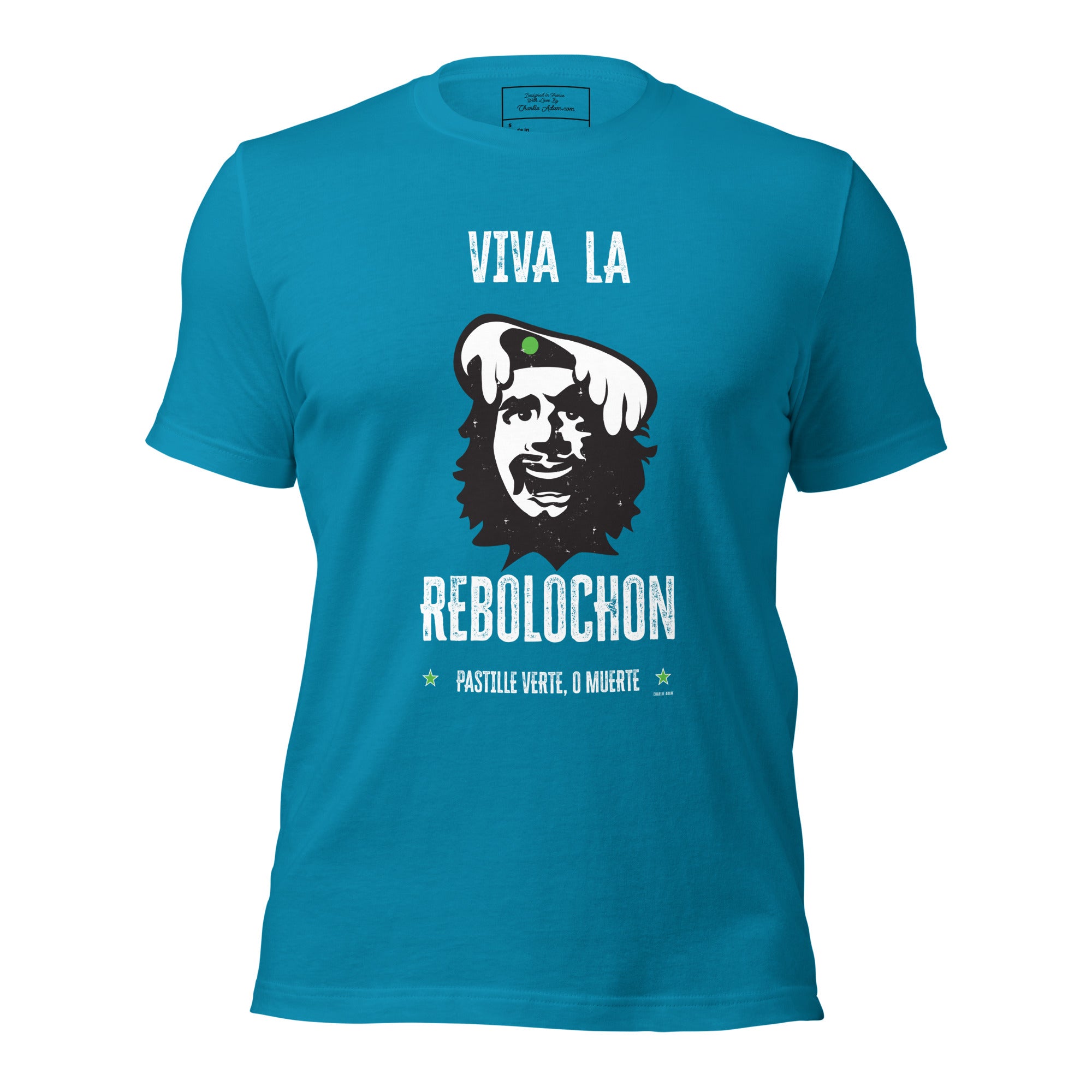 T-shirt en coton unisexe Viva la Rebolochon sur couleurs vives