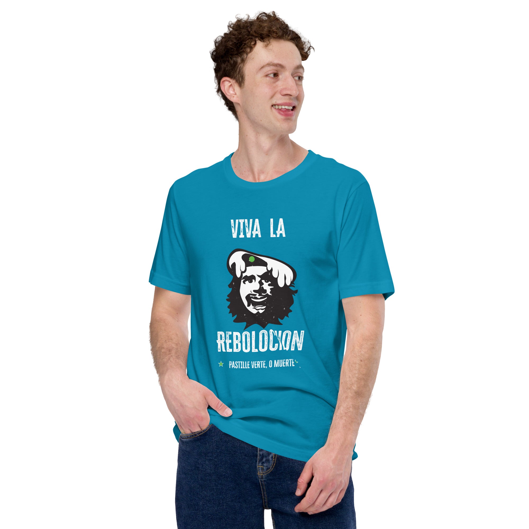T-shirt en coton unisexe Viva la Rebolochon sur couleurs vives