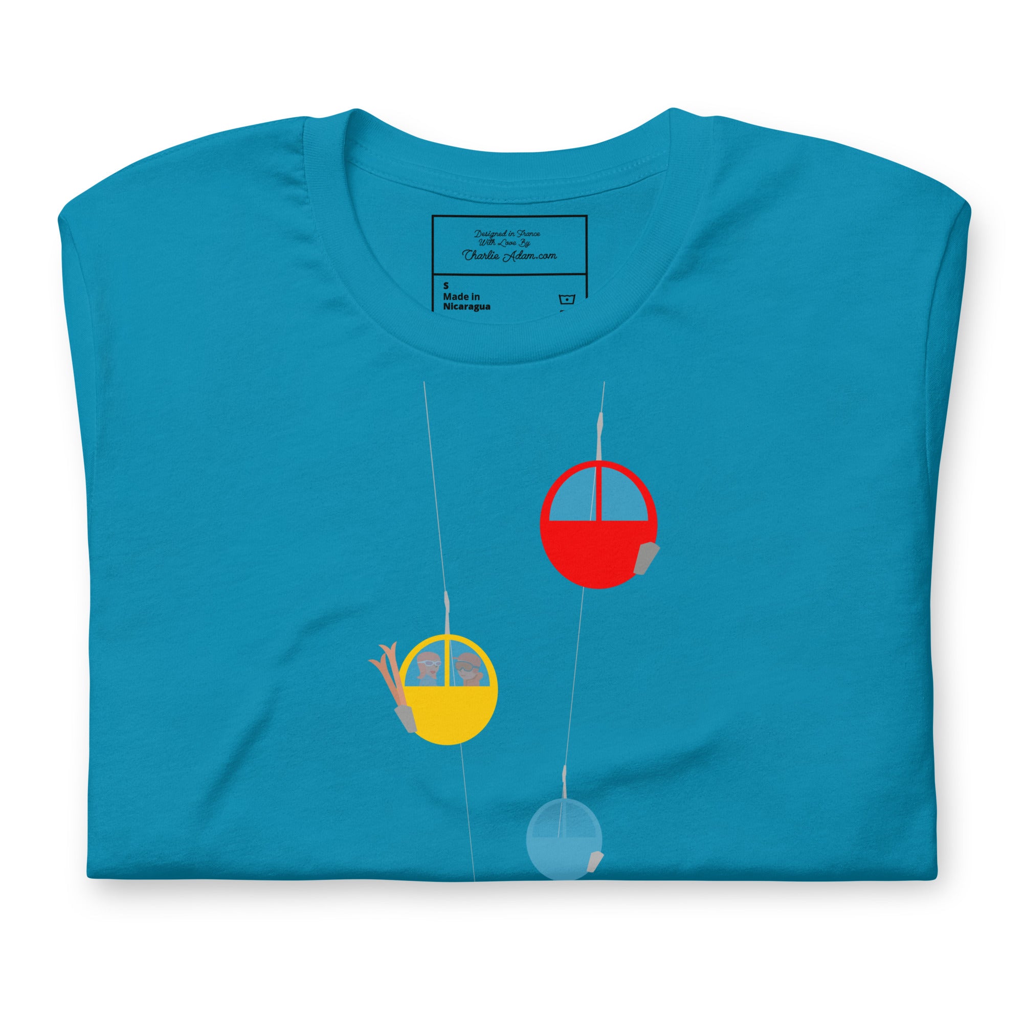 T-shirt en coton unisexe Gondolas in the mist sur couleurs vives