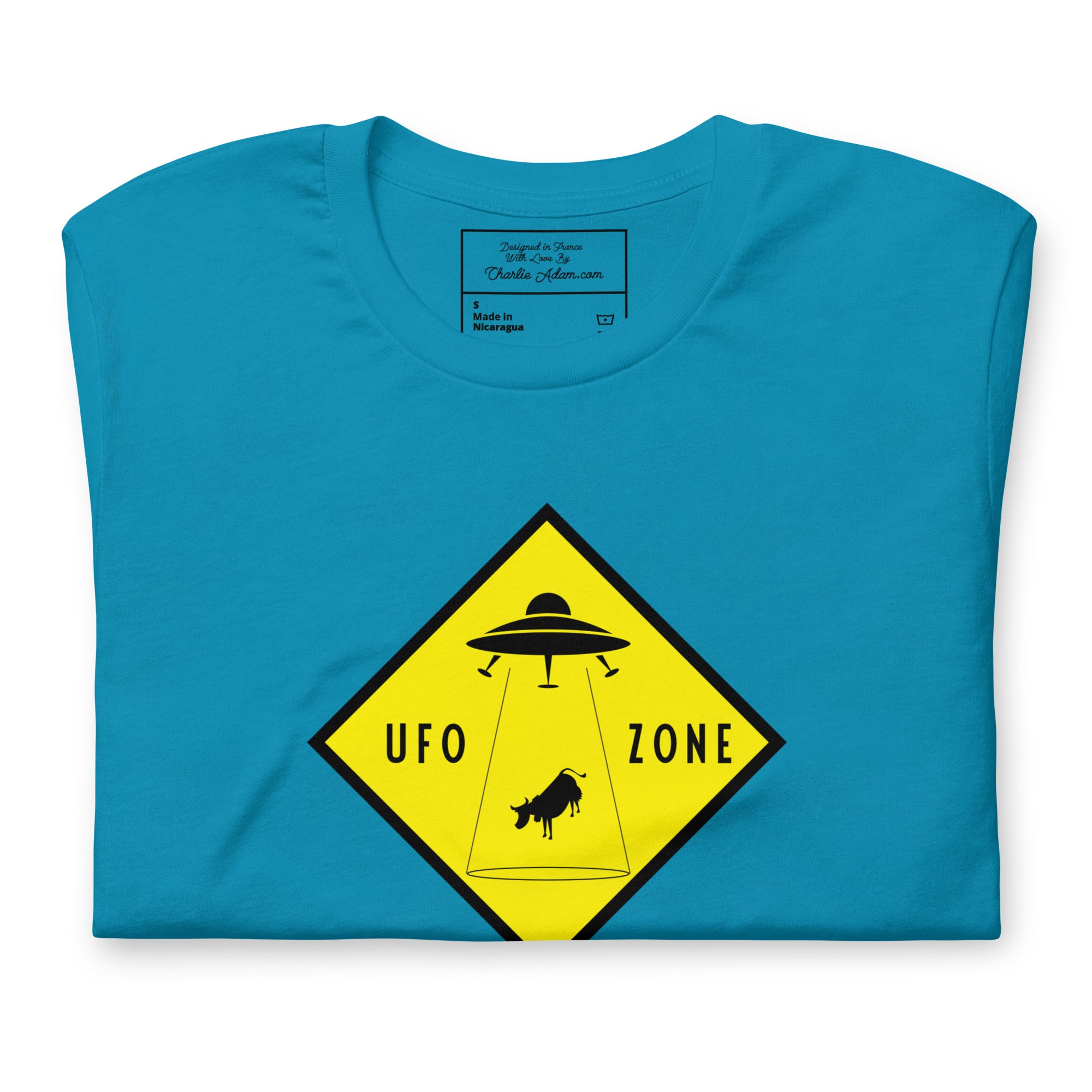 Unisex cotton t-shirt UFO Zone on bright colors