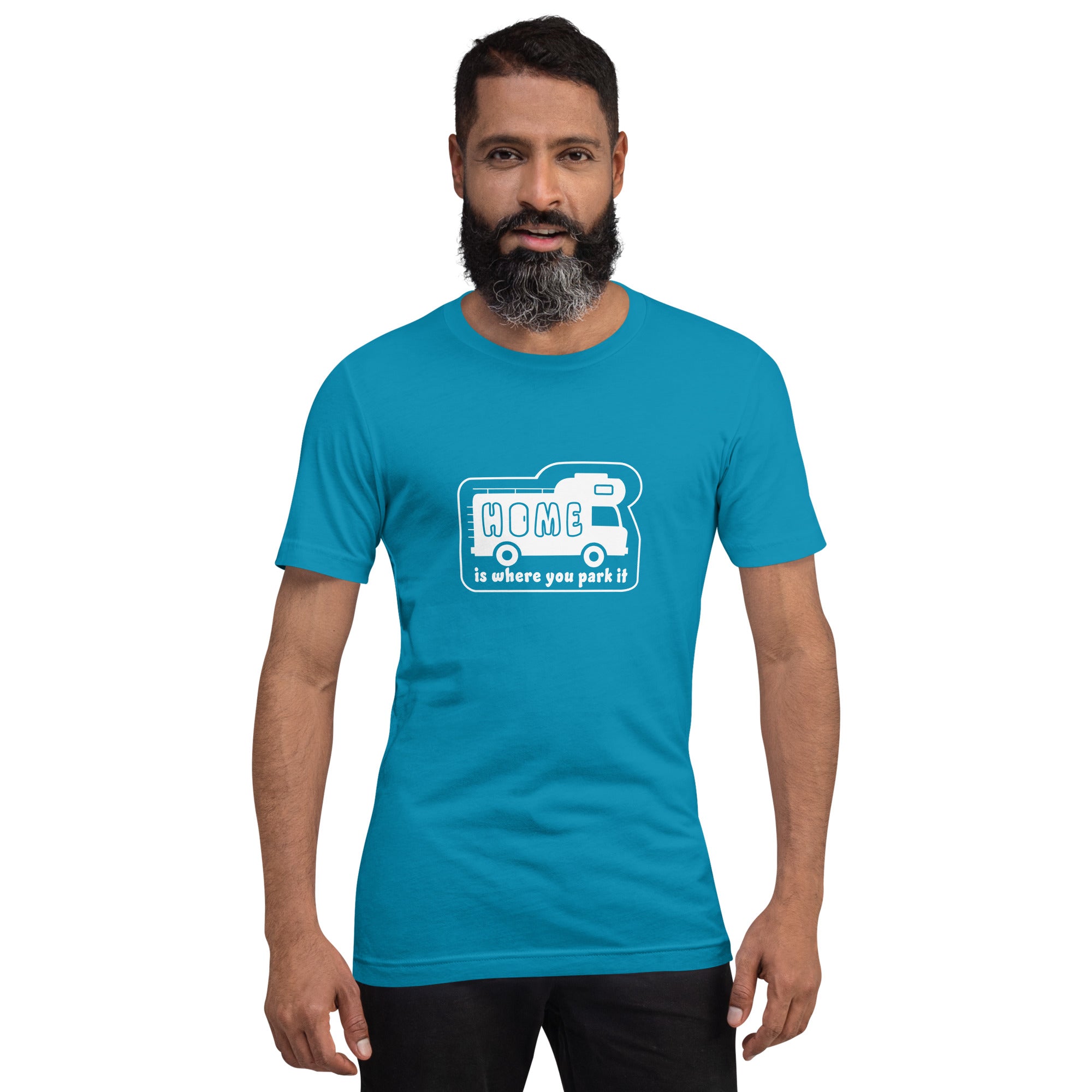 Unisex cotton t-shirt Bold Camper Van on bright colors