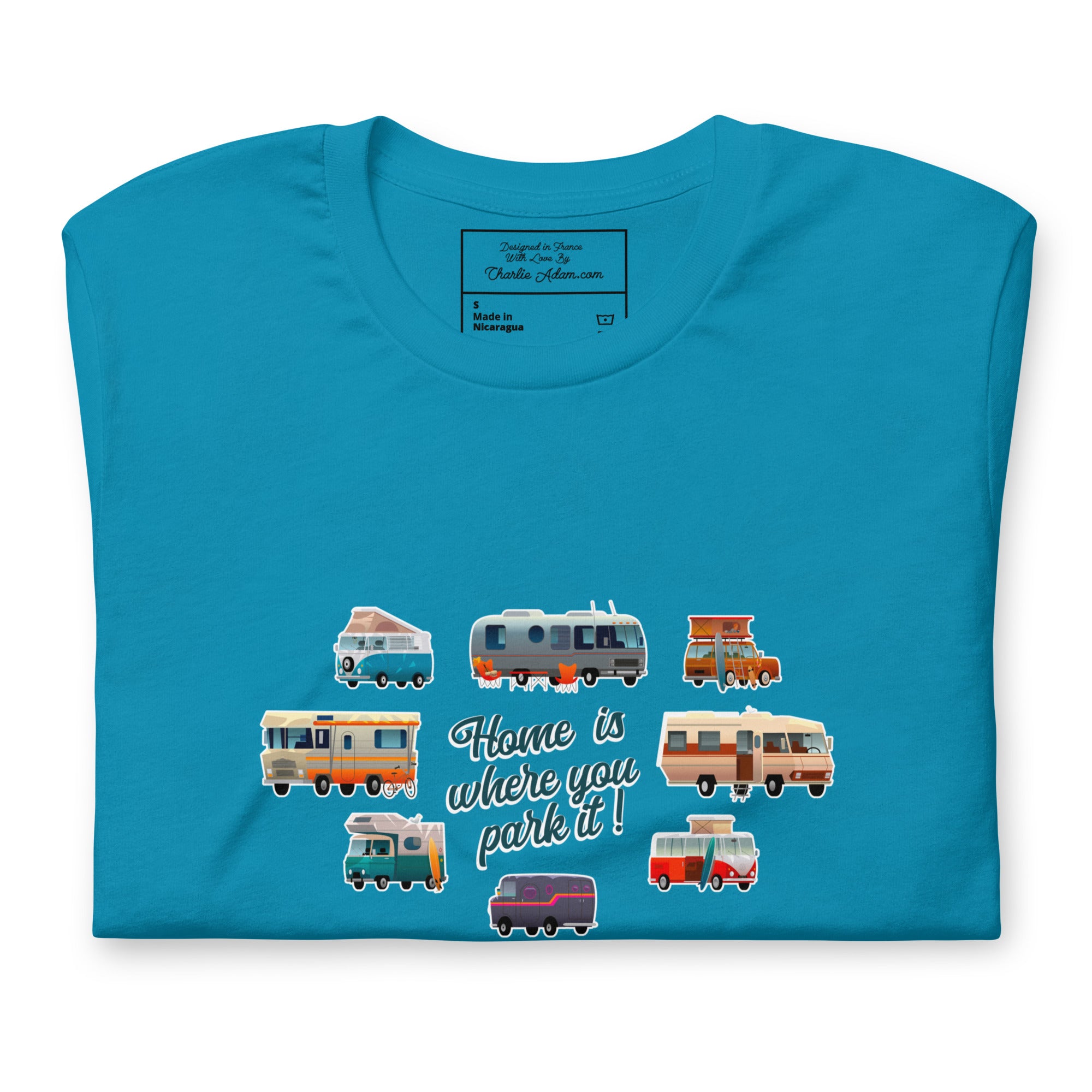 T-shirt en coton unisexe Square Vintage Campers sur couleurs vives