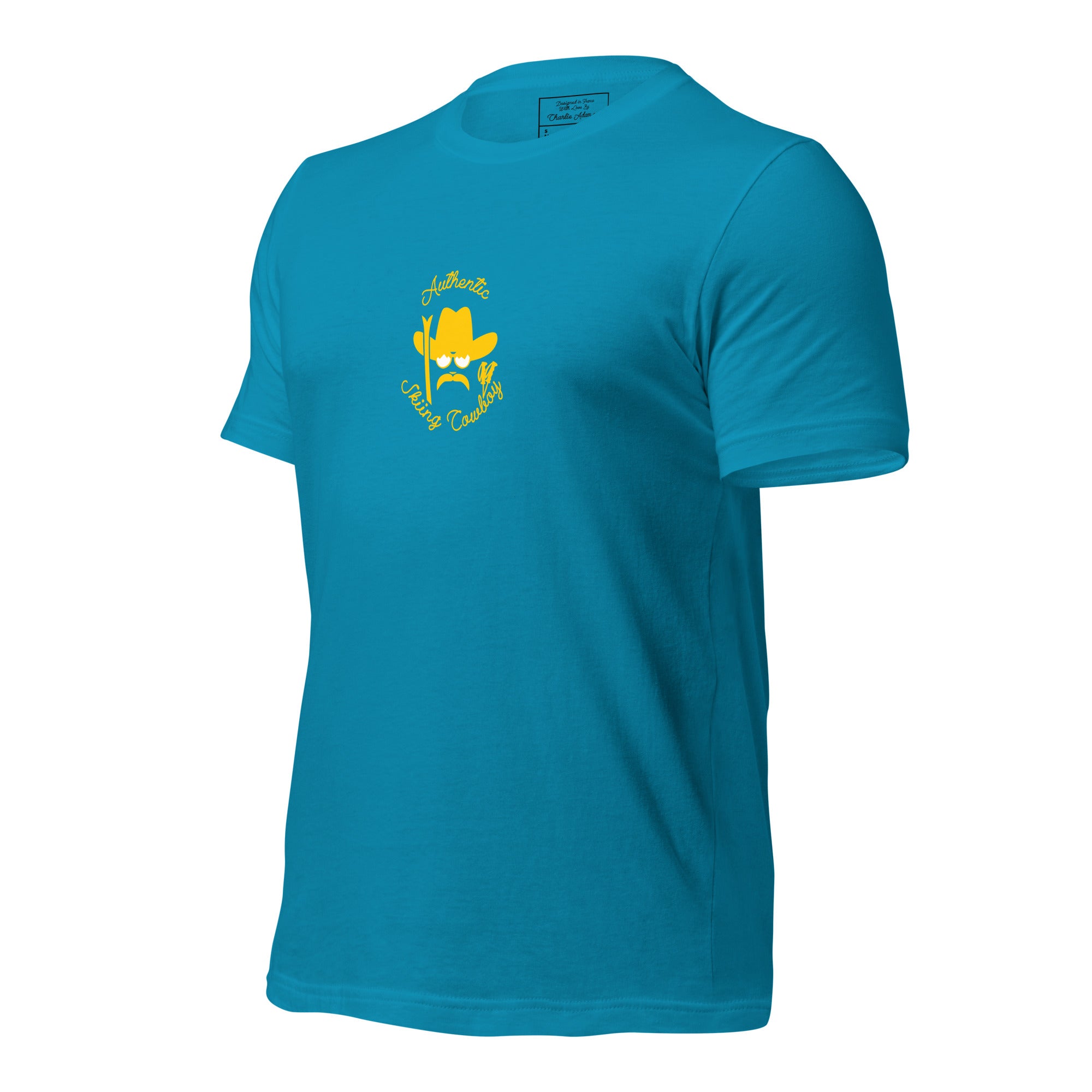 Unisex t-shirt Authentic Skiing Cowboy on bright colors
