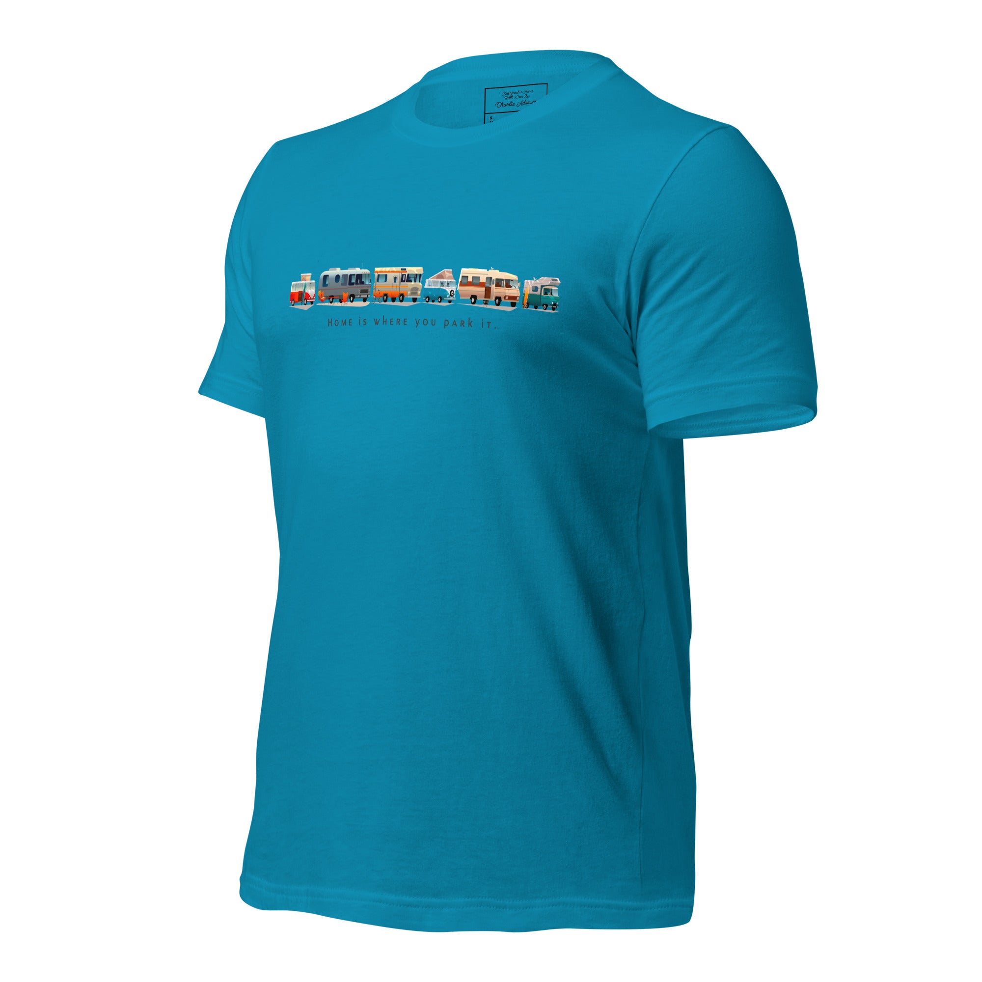 Unisex cotton t-shirt Vintage Campers on bright colors