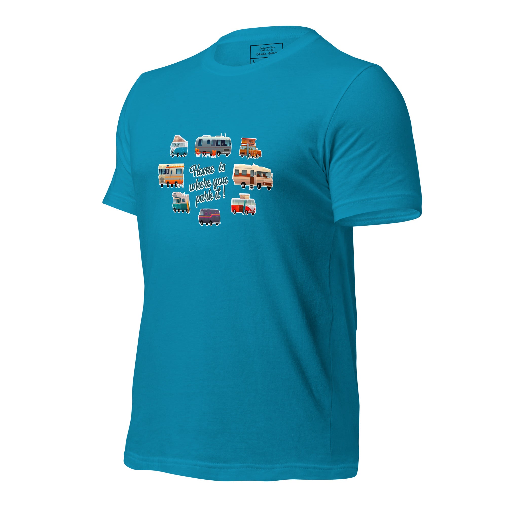 T-shirt en coton unisexe Square Vintage Campers sur couleurs vives