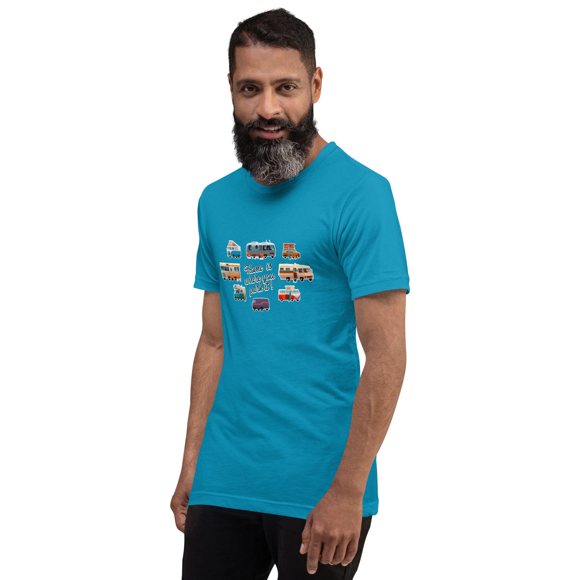 T-shirt en coton unisexe Square Vintage Campers sur couleurs vives