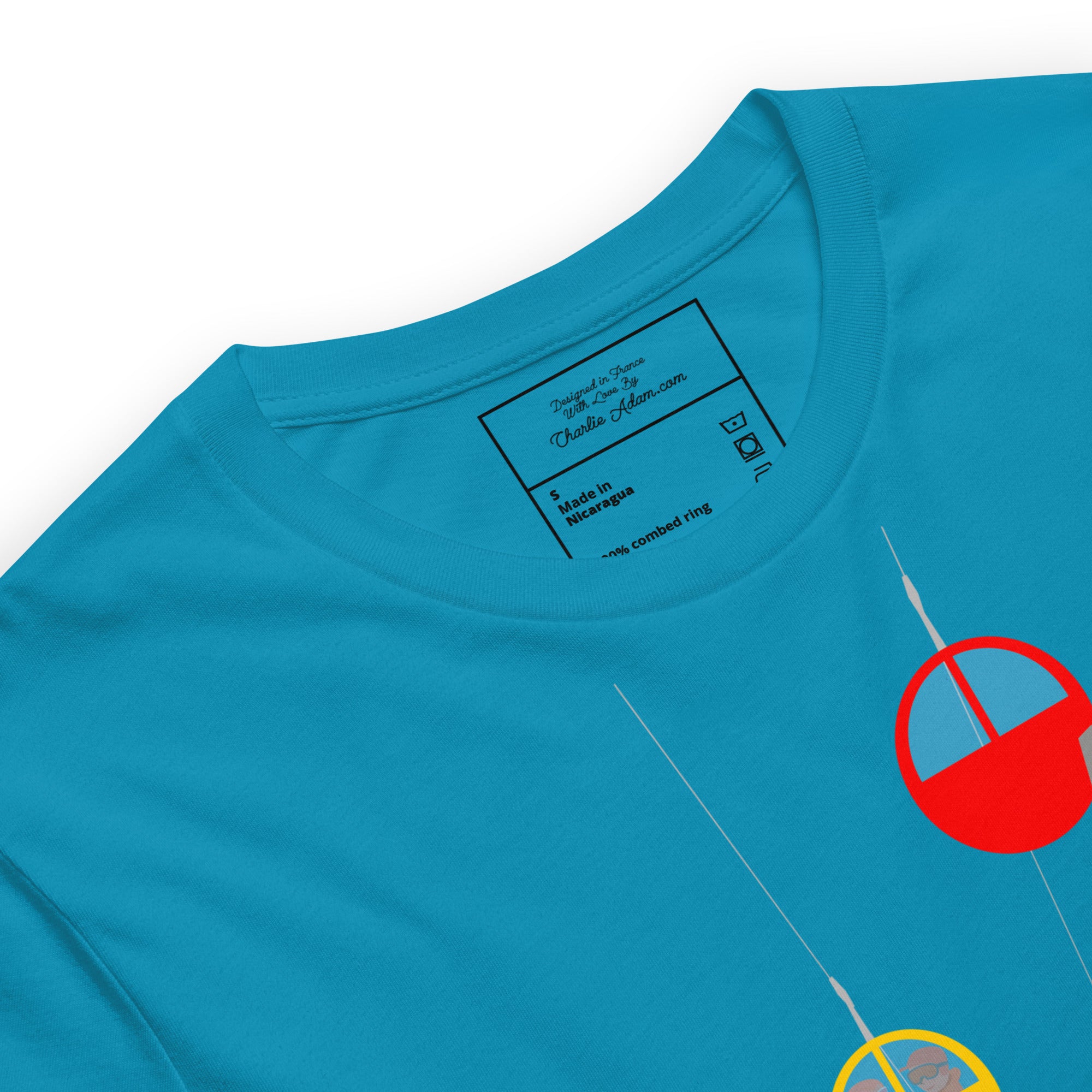 T-shirt en coton unisexe Gondolas in the mist sur couleurs vives