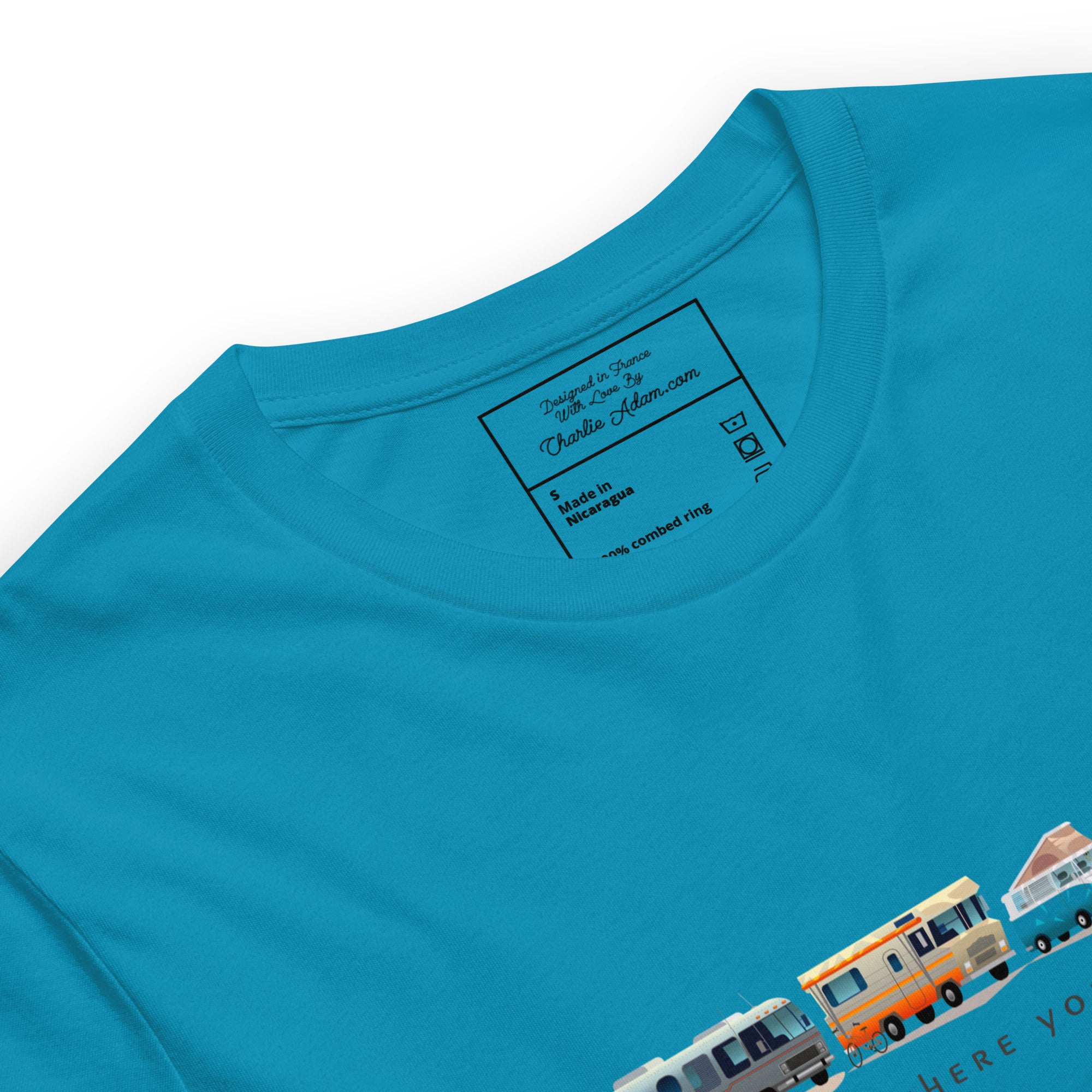 T-shirt en coton unisexe Vintage Campers sur couleurs vives