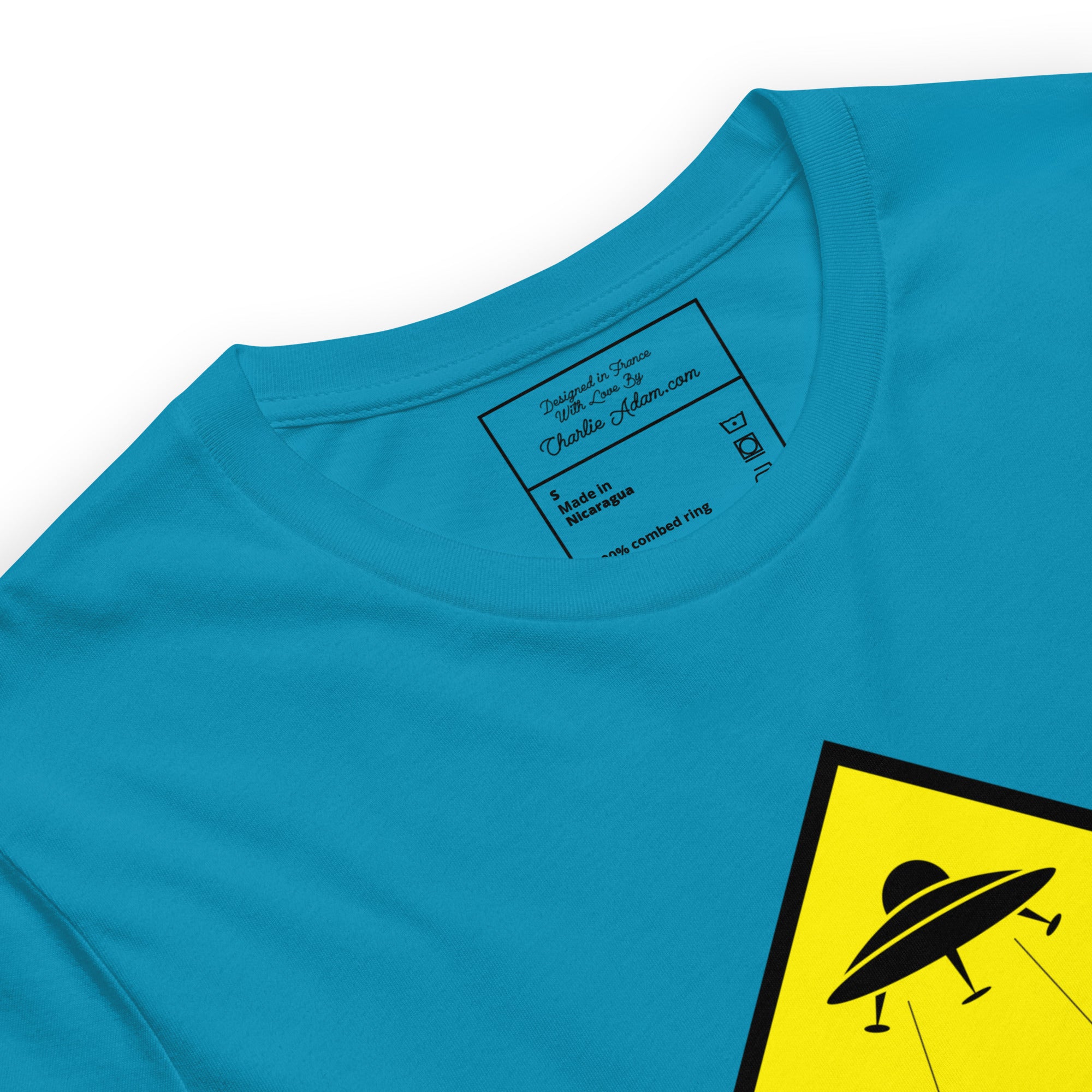 Unisex cotton t-shirt UFO Zone on bright colors