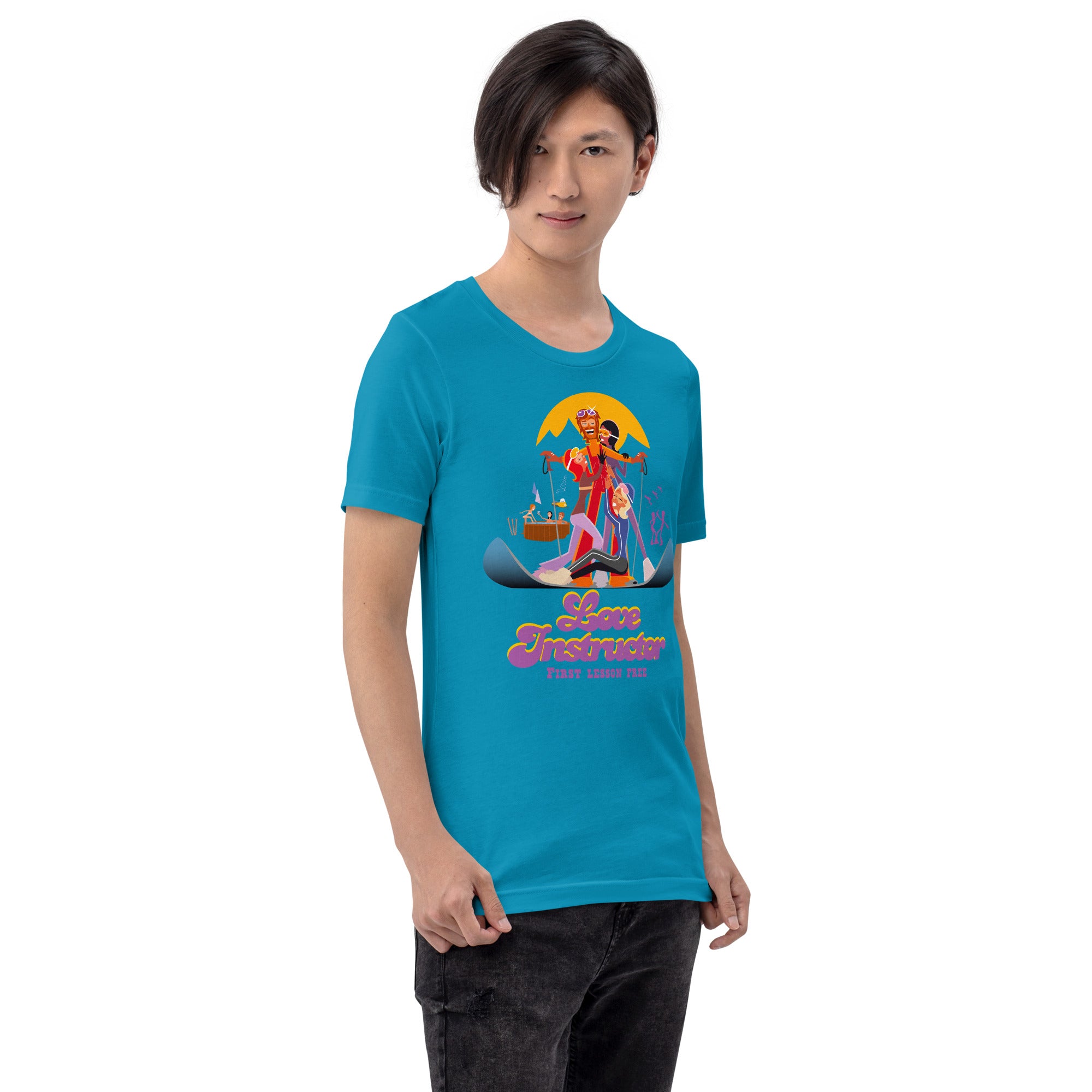 T-shirt en coton unisexe Love instructor First lesson free sur couleurs vives