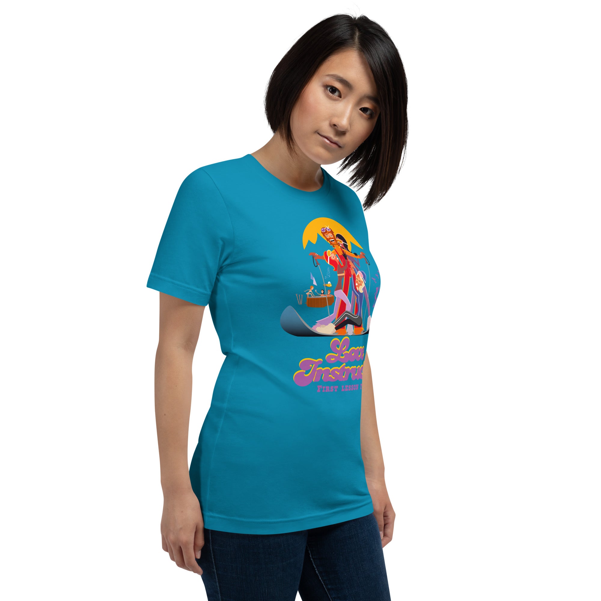 T-shirt en coton unisexe Love instructor First lesson free sur couleurs vives