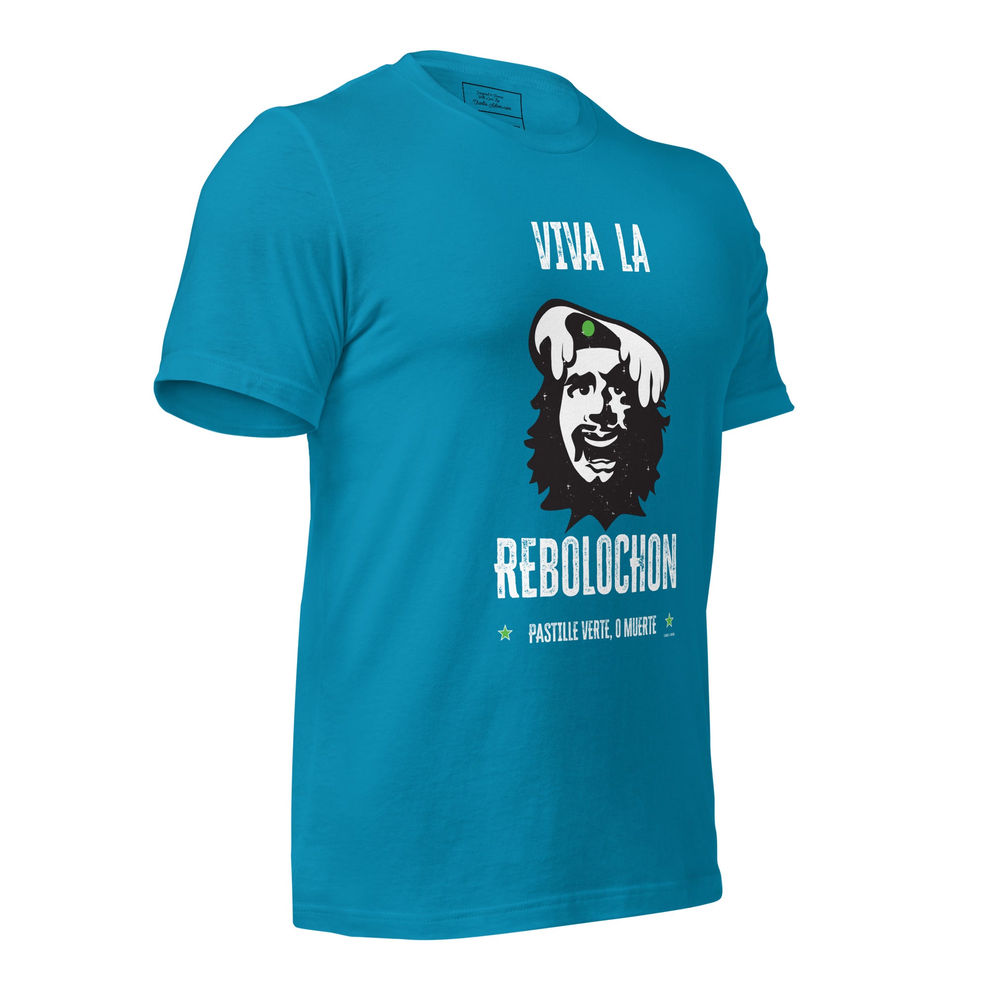 T-shirt en coton unisexe Viva la Rebolochon sur couleurs vives