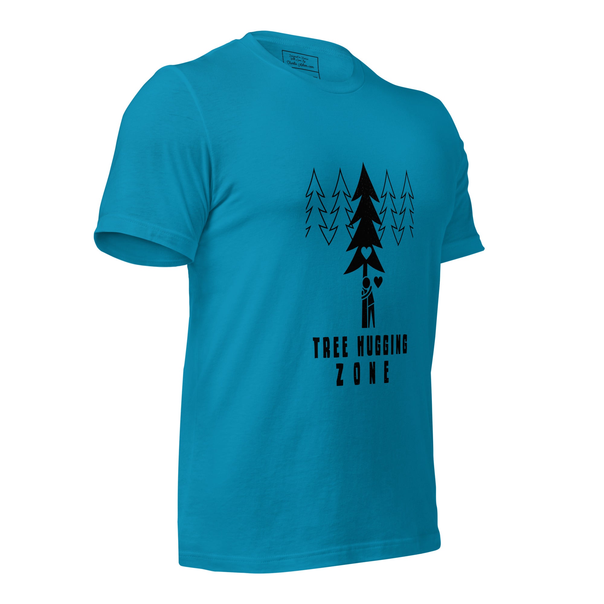 Unisex cotton t-shirt Tree hugging zone on bright colors