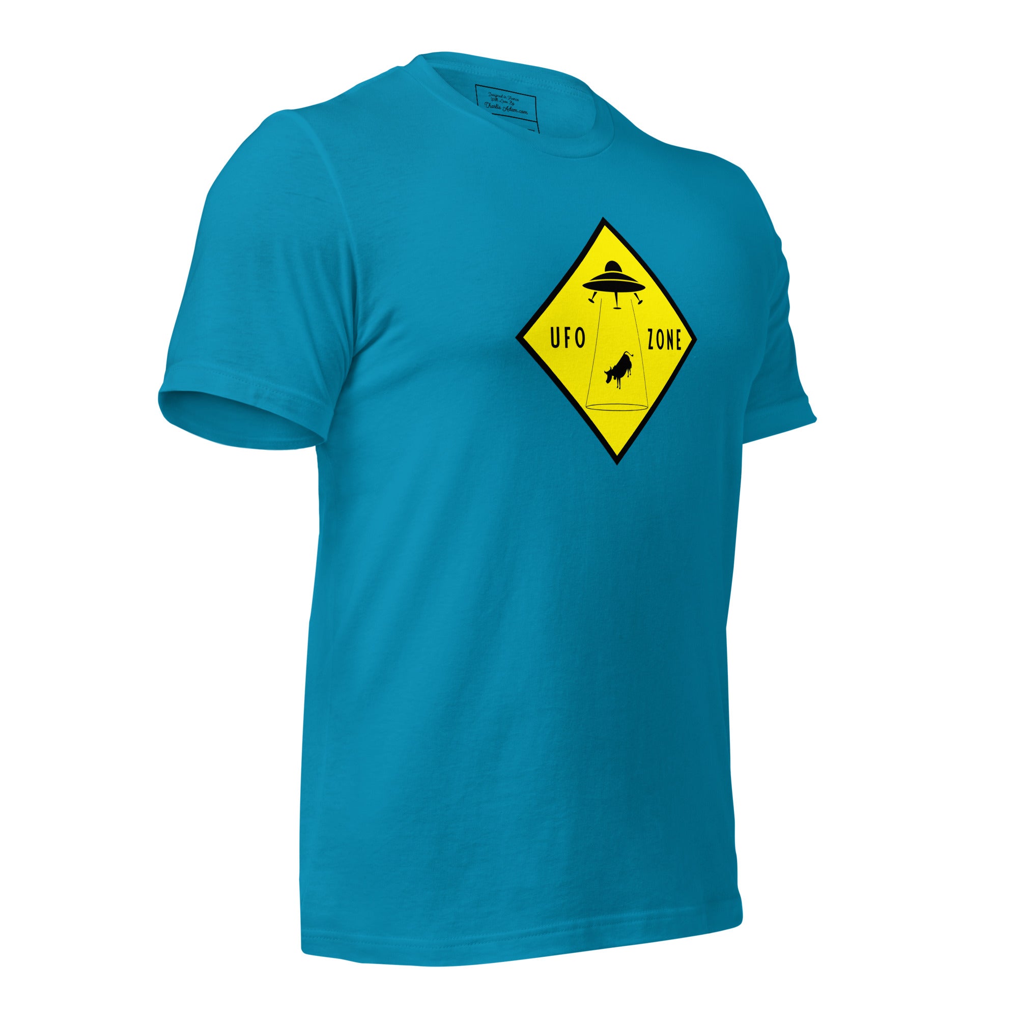 Unisex cotton t-shirt UFO Zone on bright colors