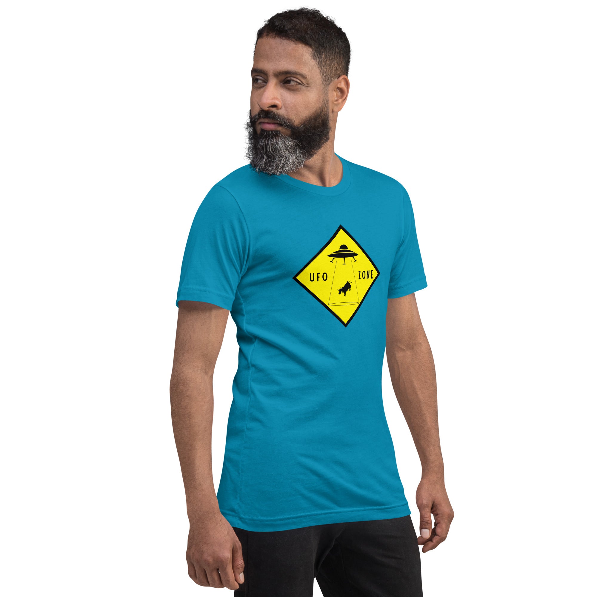 Unisex cotton t-shirt UFO Zone on bright colors