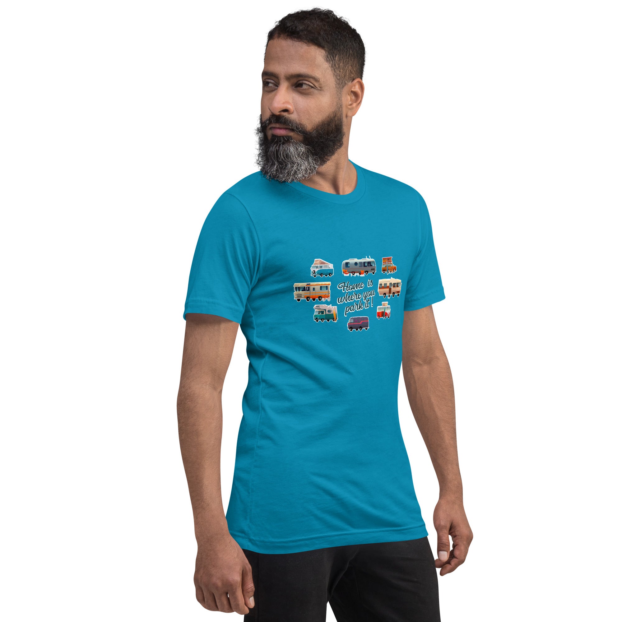 T-shirt en coton unisexe Square Vintage Campers sur couleurs vives