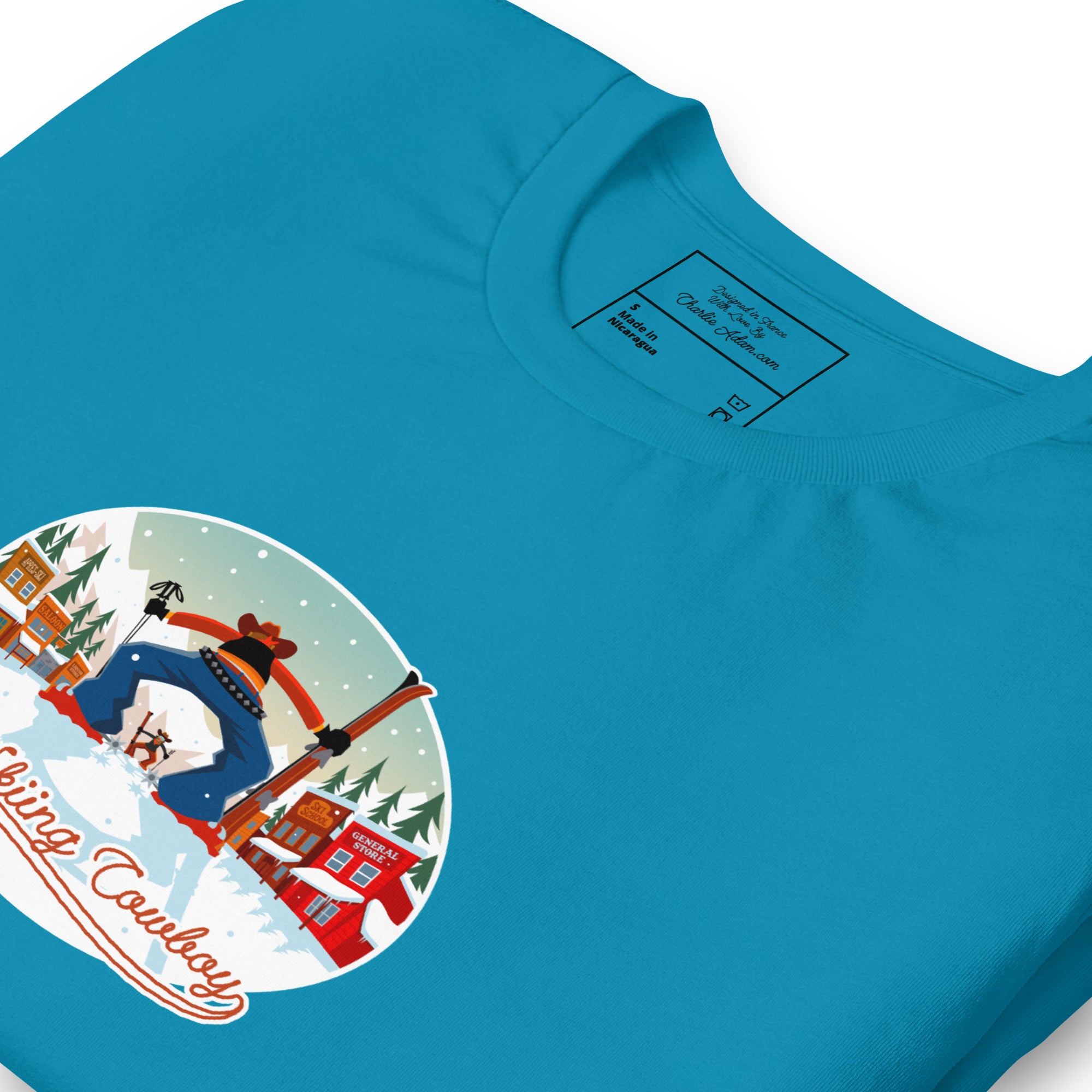 T-shirt en coton unisexe Ski Fight at OK Corral sur couleurs vives