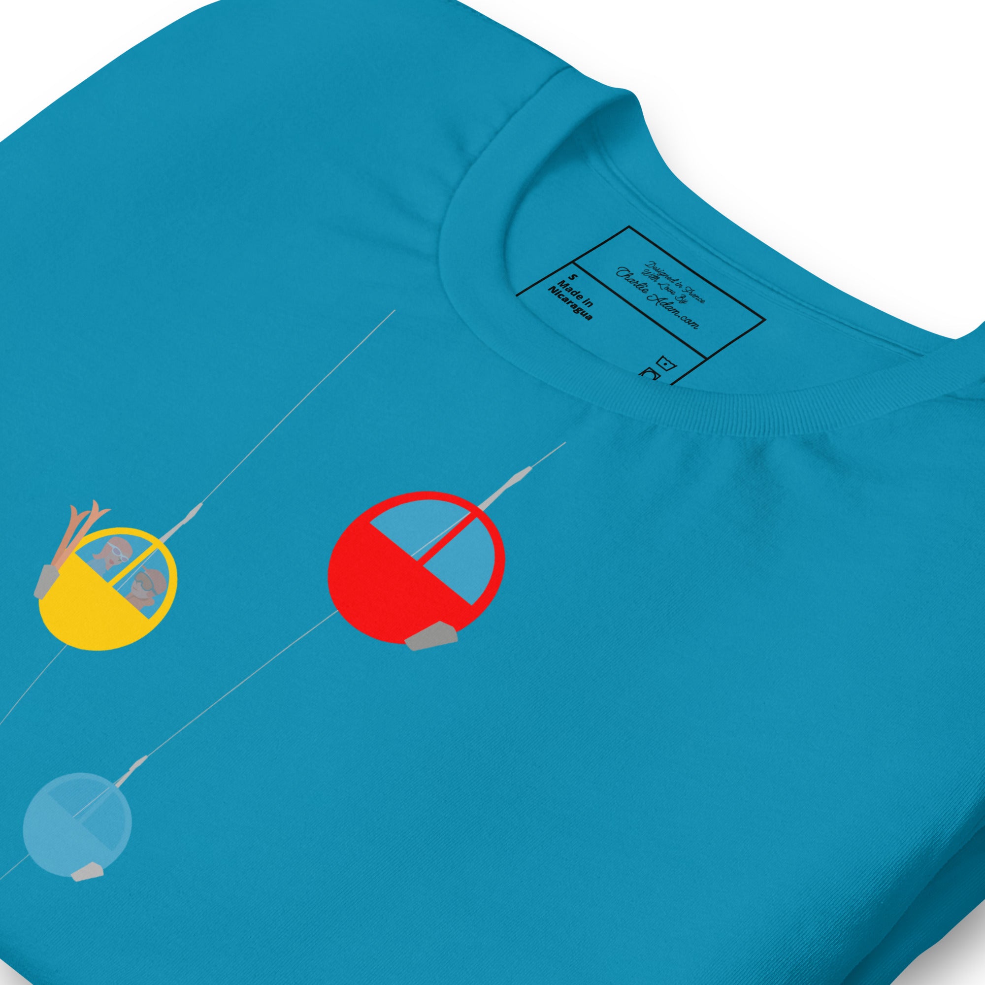 T-shirt en coton unisexe Gondolas in the mist sur couleurs vives