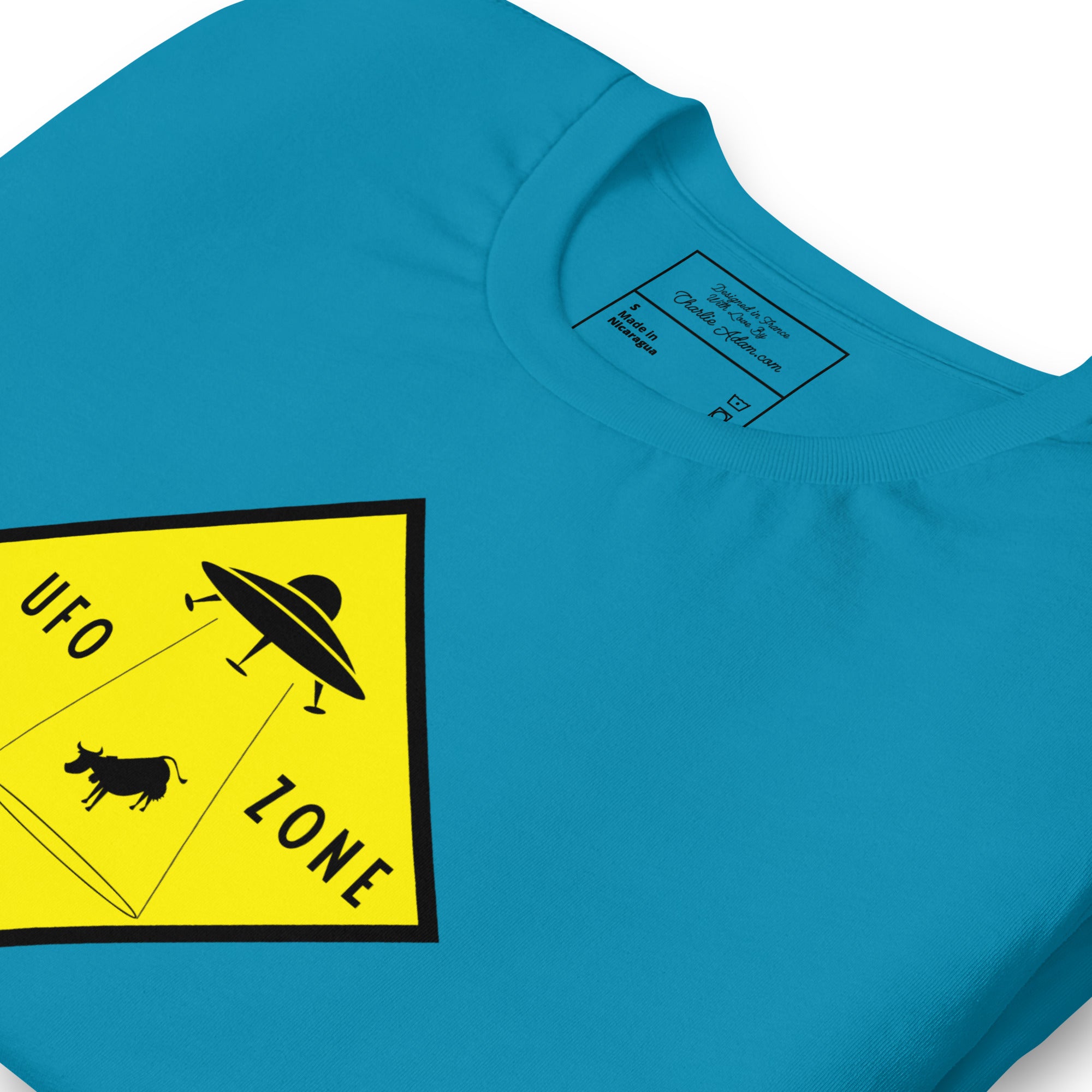 Unisex cotton t-shirt UFO Zone on bright colors